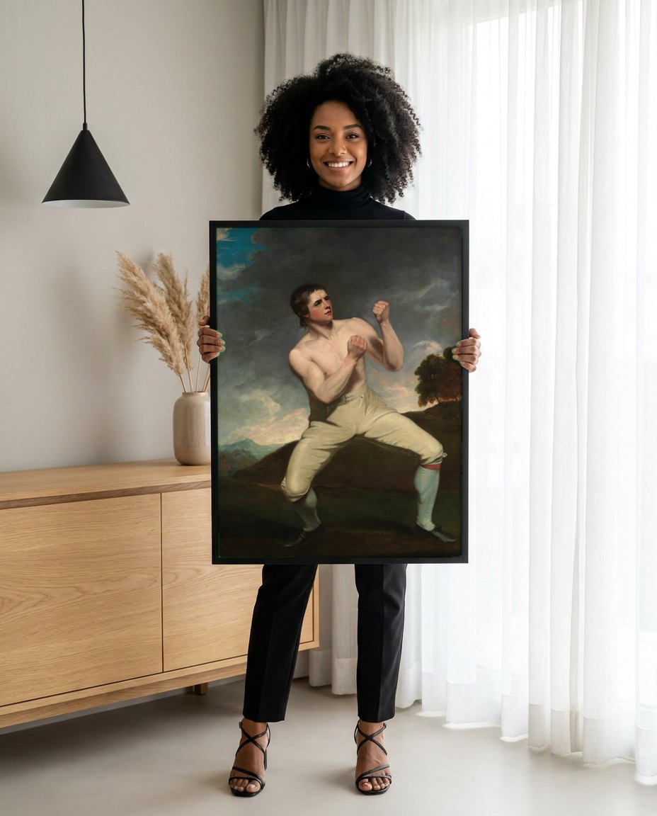 Quadro Decorativo John Jackson em Posição de Luta - John Hoppner | modelo apresentando o quadro emoldurado
