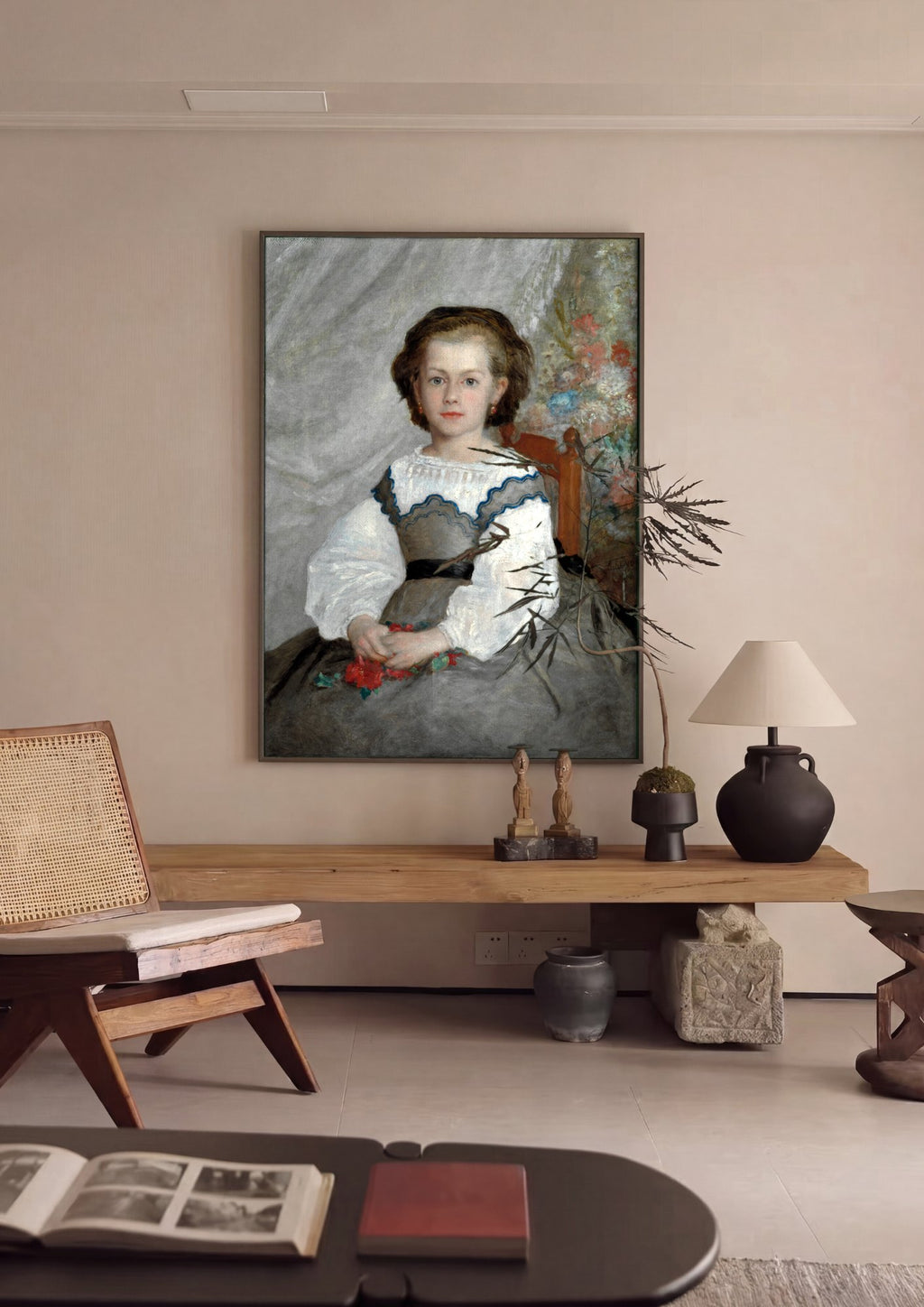 Quadro Decorativo Retrato de uma Menina - Renoir | quadro emoldurado na parede