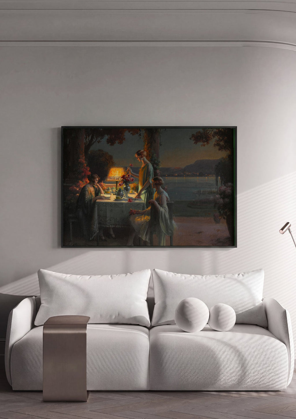 Quadro Decorativo Noite Serene com Chá - Delphin Enjolras em ambiente decorado