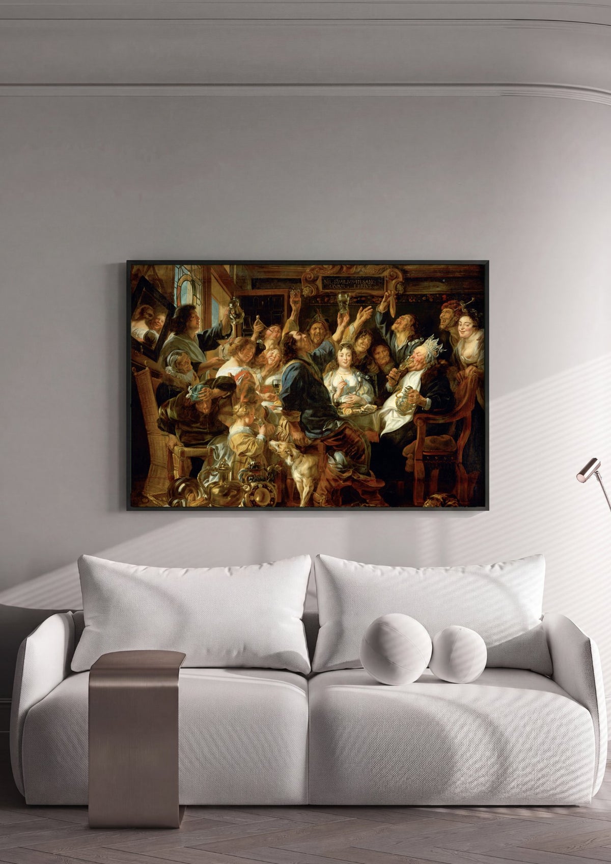 Quadro Decorativo O Rei Bebe - Jacob Jordaens | quadro emoldurado na parede