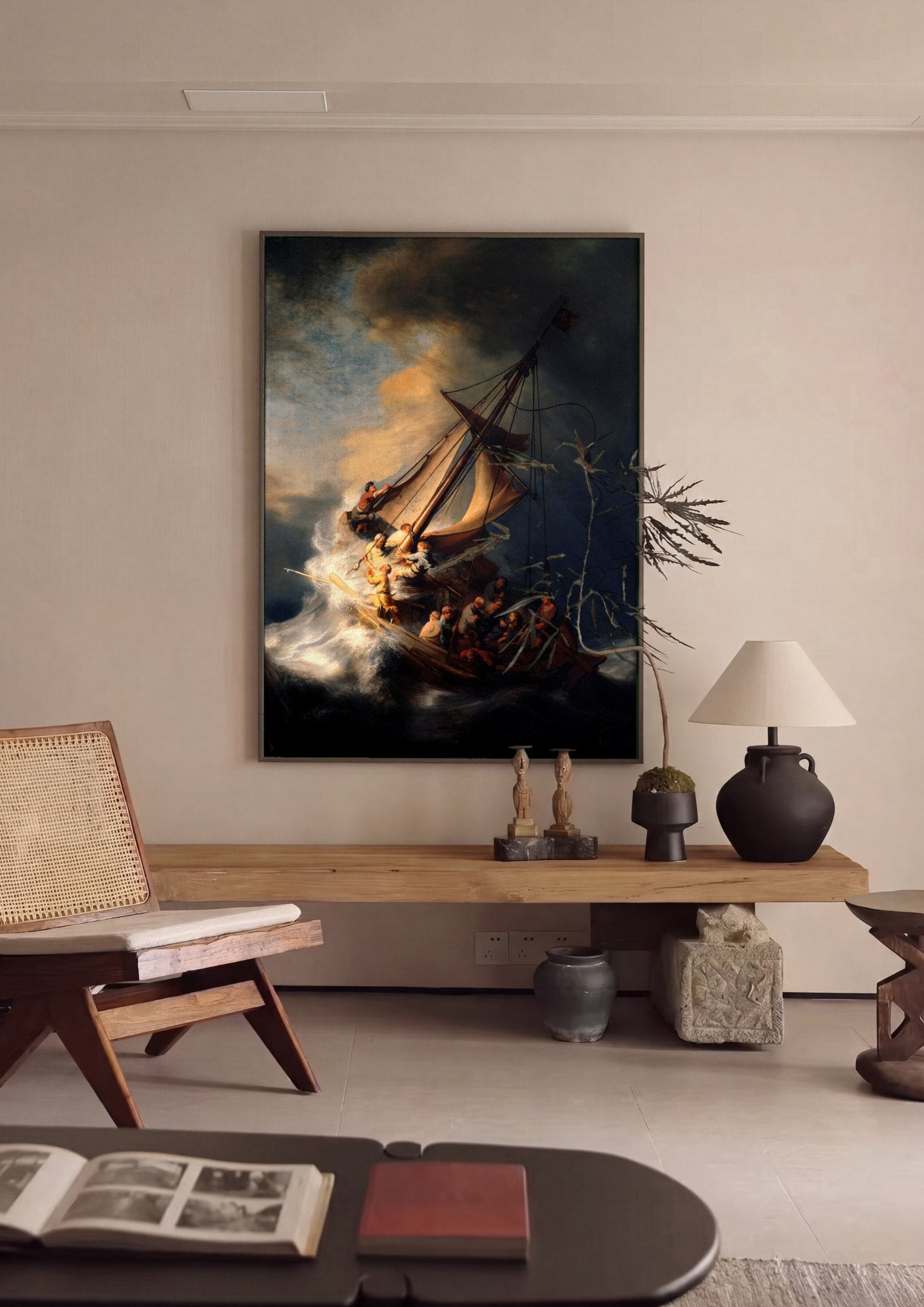 Quadro Decorativo A Tempestade no Mar da Galileia - Rembrandt | quadro emoldurado na parede