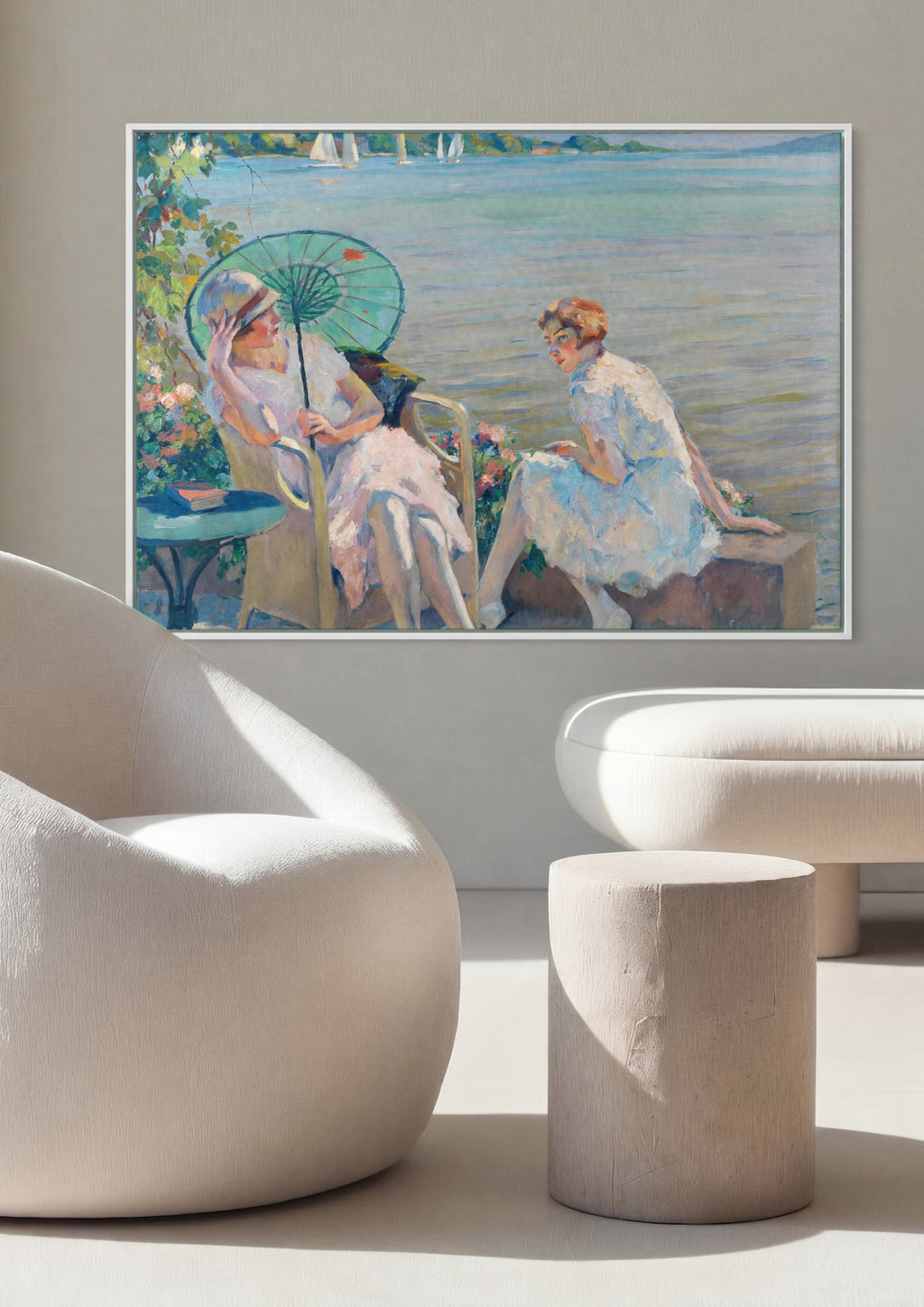 Quadro Decorativo Tarde de Verão à Beira do Lago - Edward Cucuel | quadro emoldurado na parede