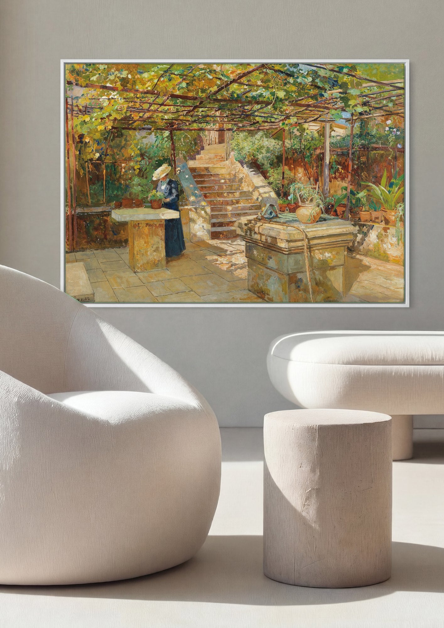 Quadro Decorativo Jardins com Pérgola - Marie Egner | quadro emoldurado na parede