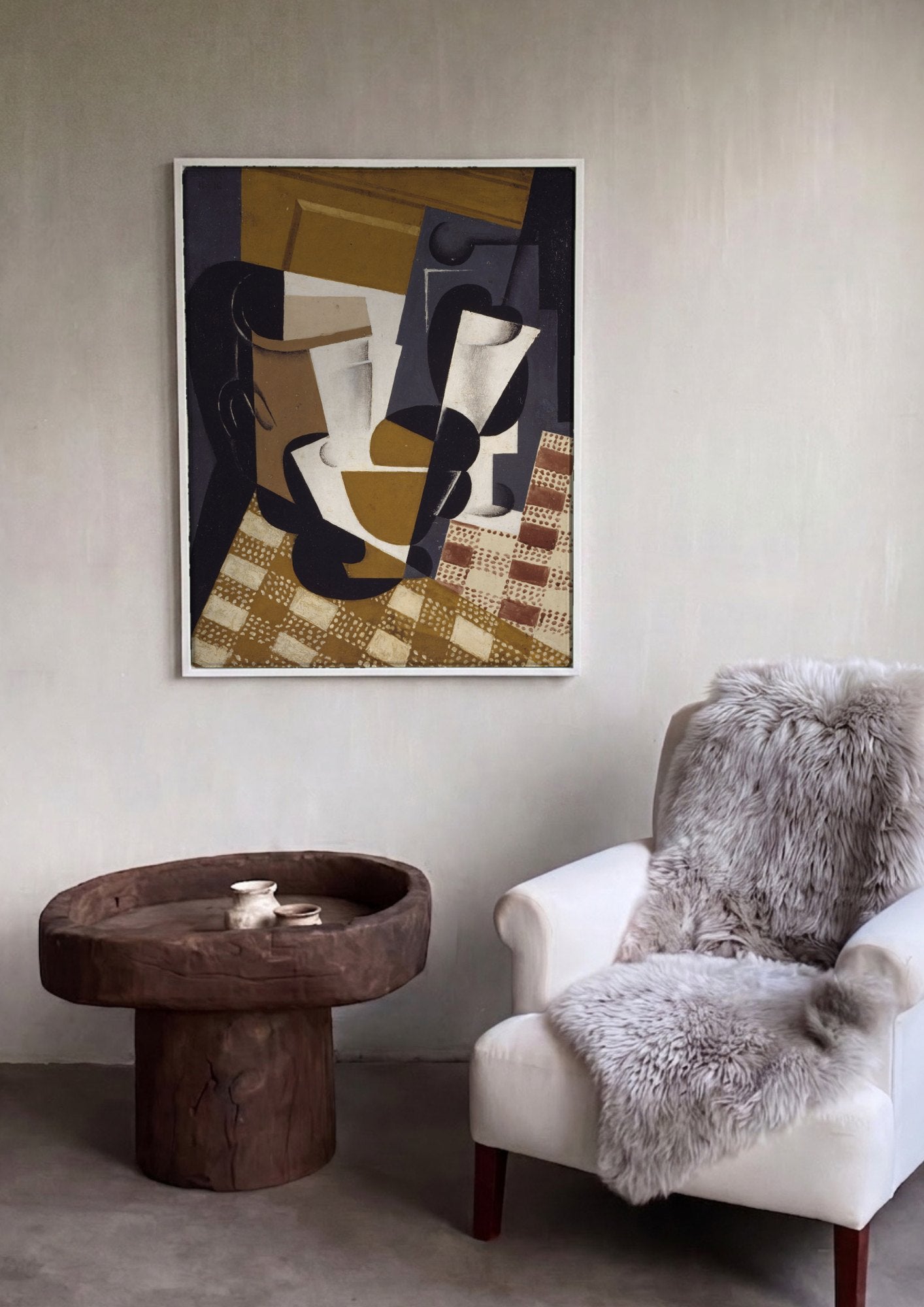 Quadro Decorativo Natureza-Morta Cubista - Juan Gris | quadro emoldurado na parede
