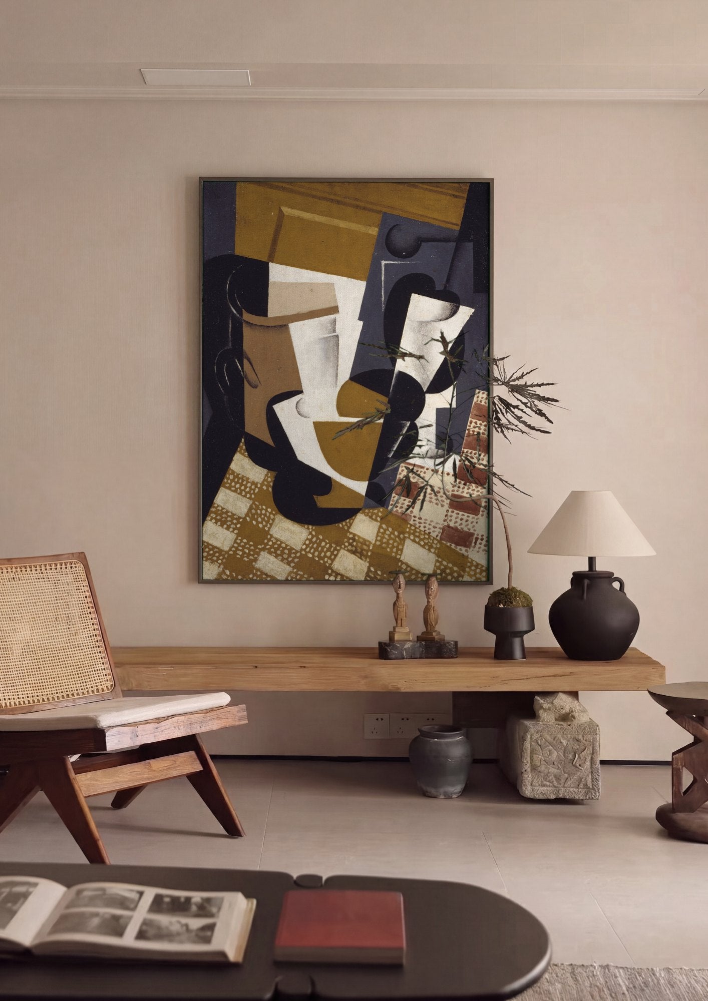 Quadro Decorativo Natureza-Morta Cubista - Juan Gris | quadro emoldurado na parede