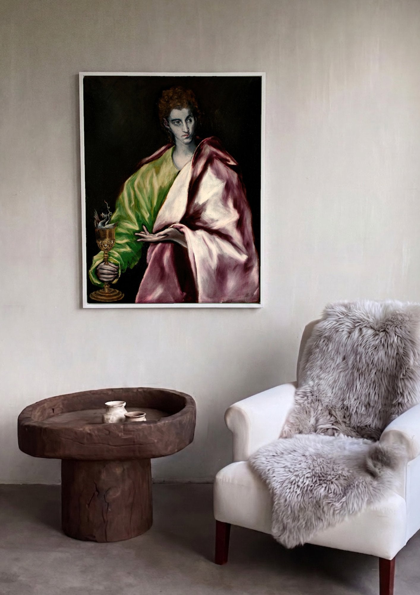 Quadro Decorativo São João Evangelista - El Greco em ambiente decorado