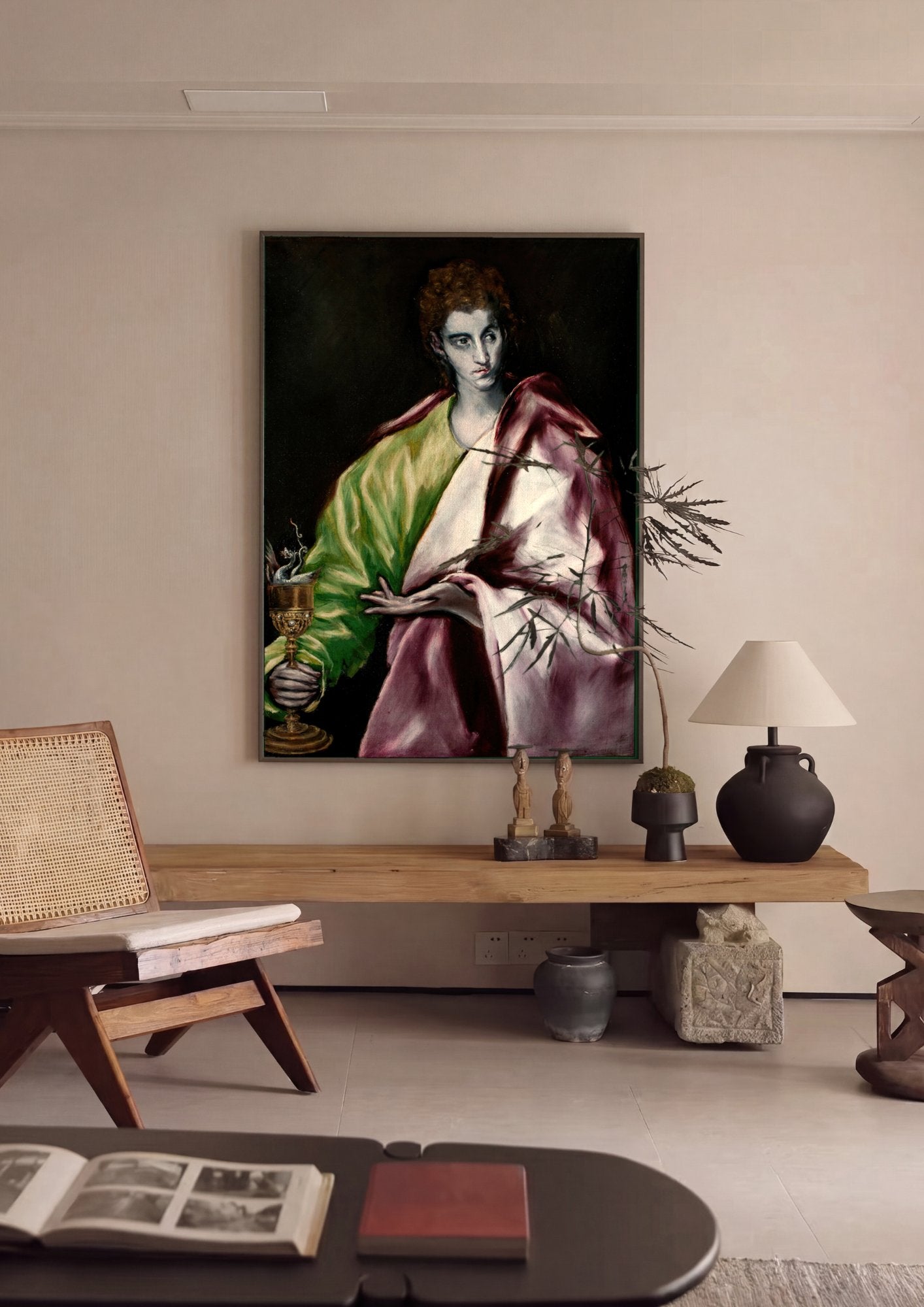 Quadro Decorativo São João Evangelista - El Greco em ambiente decorado