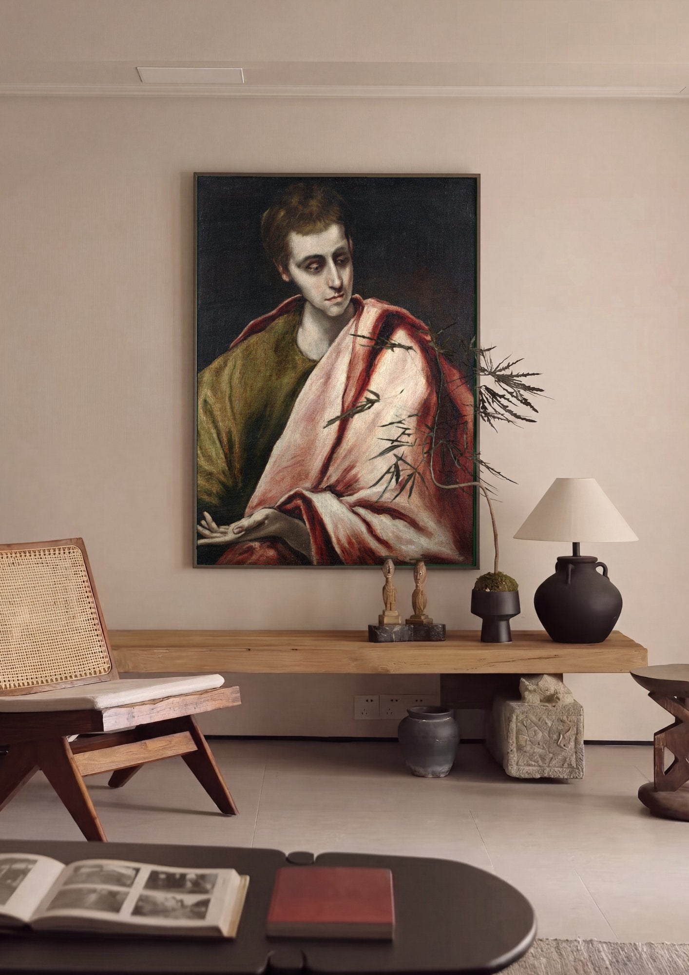 Quadro Decorativo São João Evangelista - El Greco em ambiente decorado
