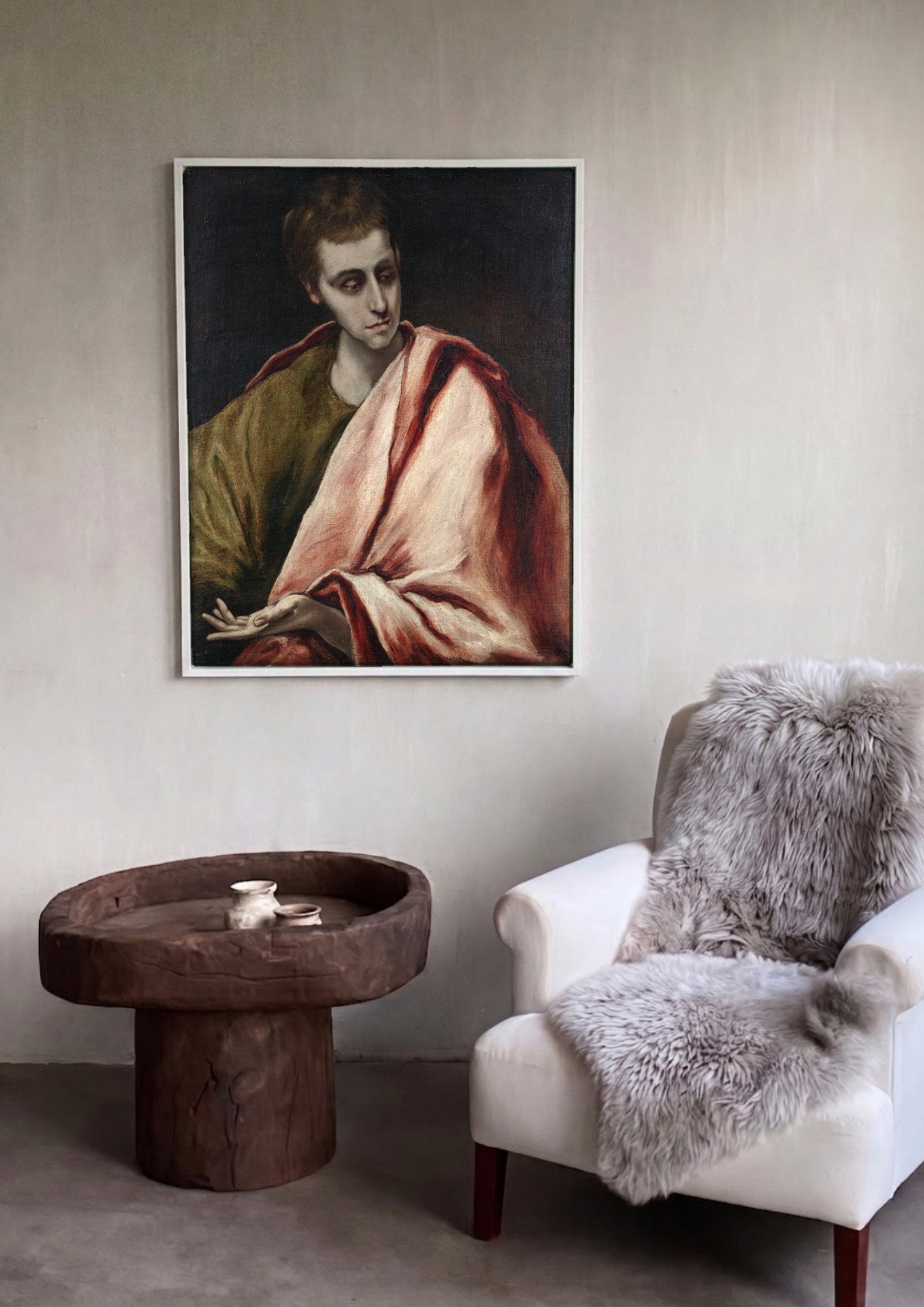 Quadro Decorativo São João Evangelista - El Greco em ambiente decorado