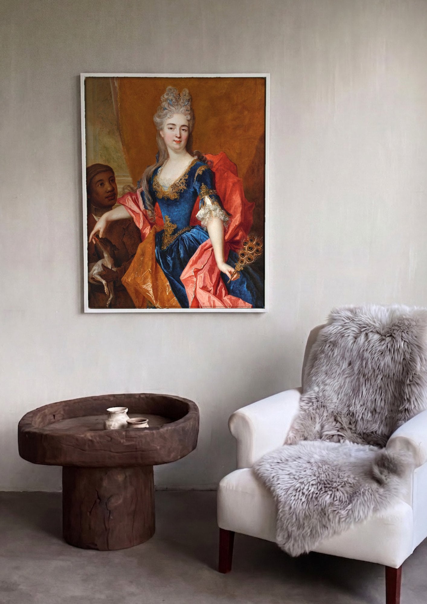 Quadro Decorativo Retrato de Dama - Nicolas de Largillière | quadro emoldurado na parede