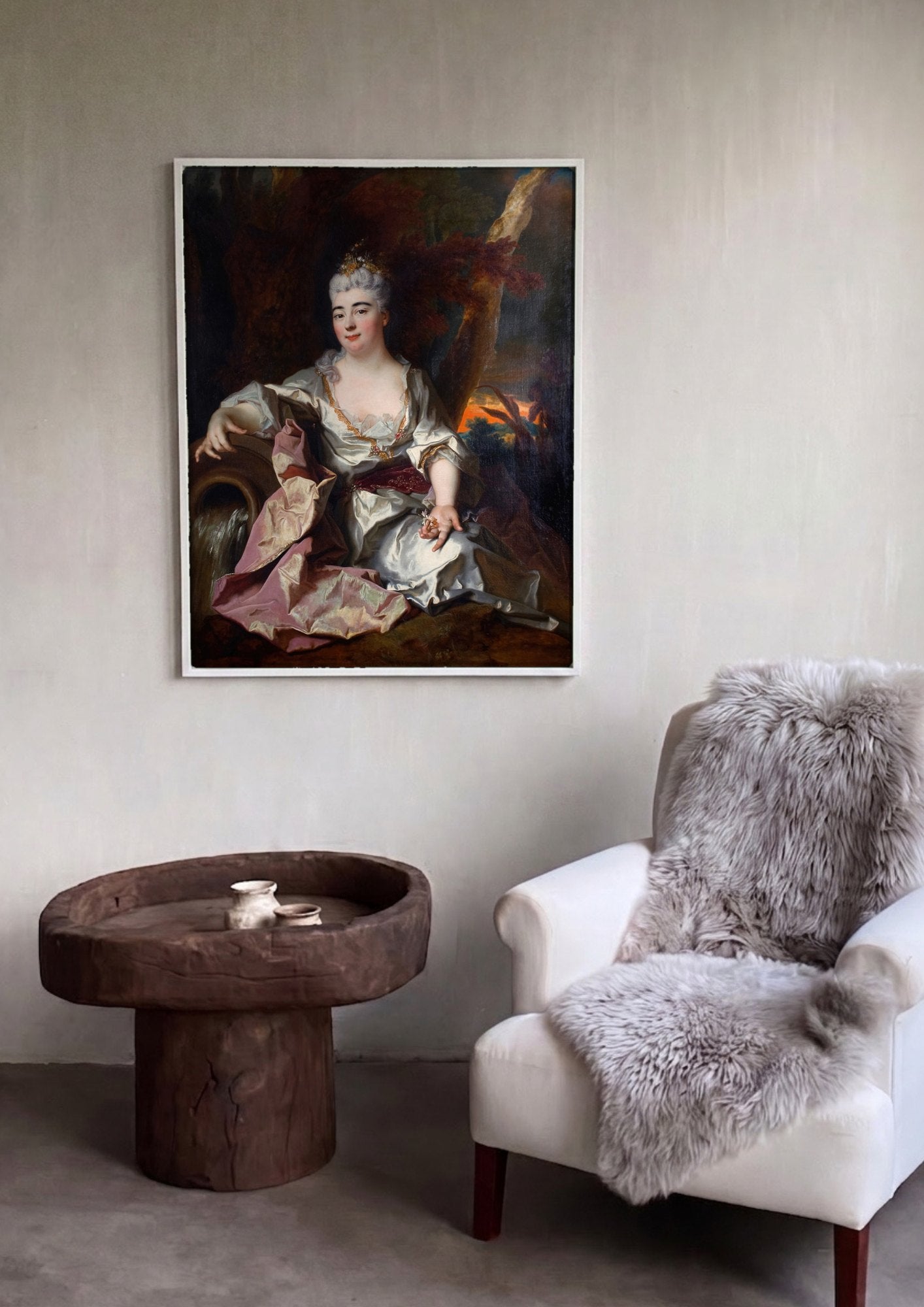 Quadro Decorativo Retrato de Dama - Nicolas de Largillière | quadro emoldurado na parede