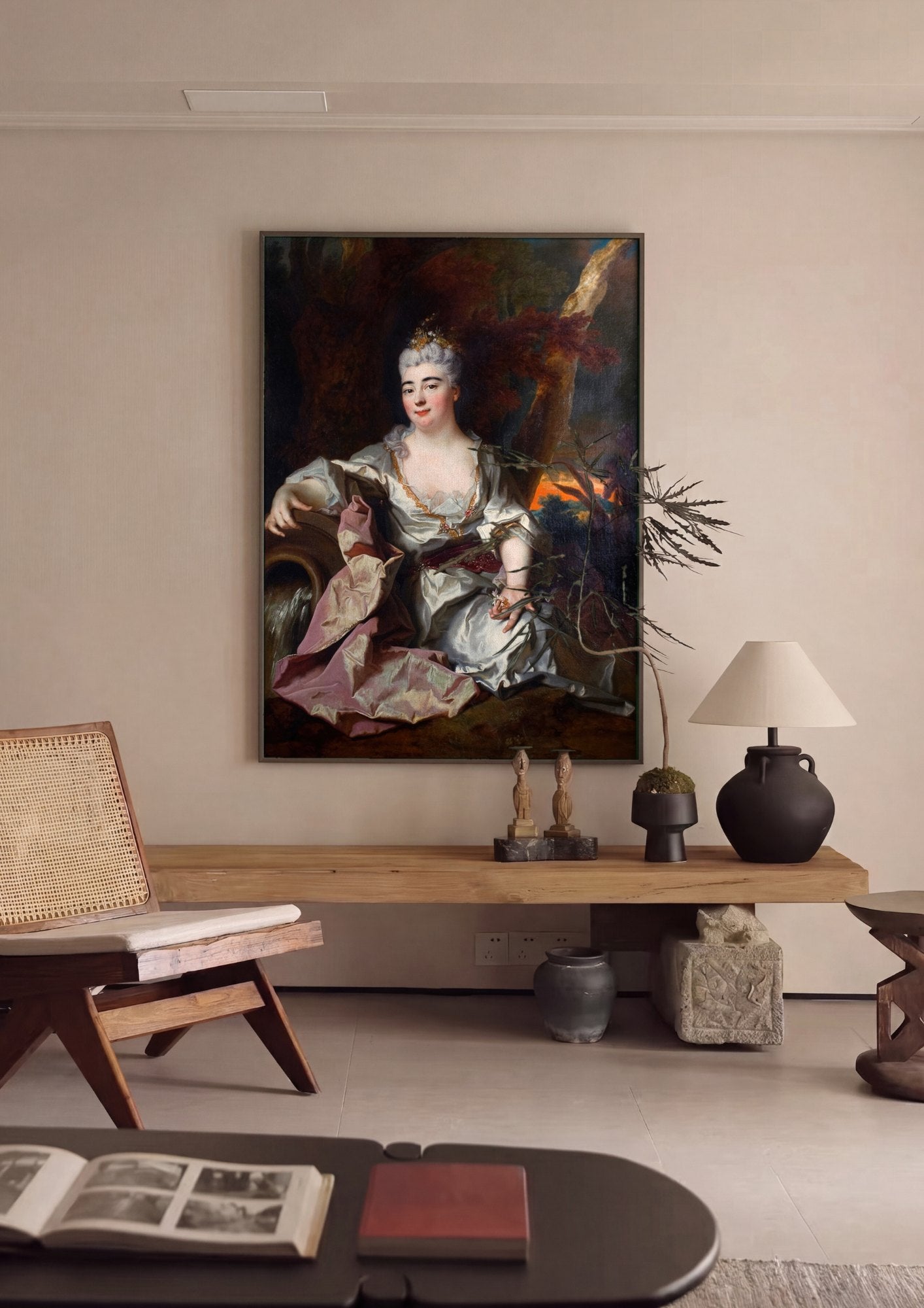 Quadro Decorativo Retrato de Dama - Nicolas de Largillière | quadro emoldurado na parede