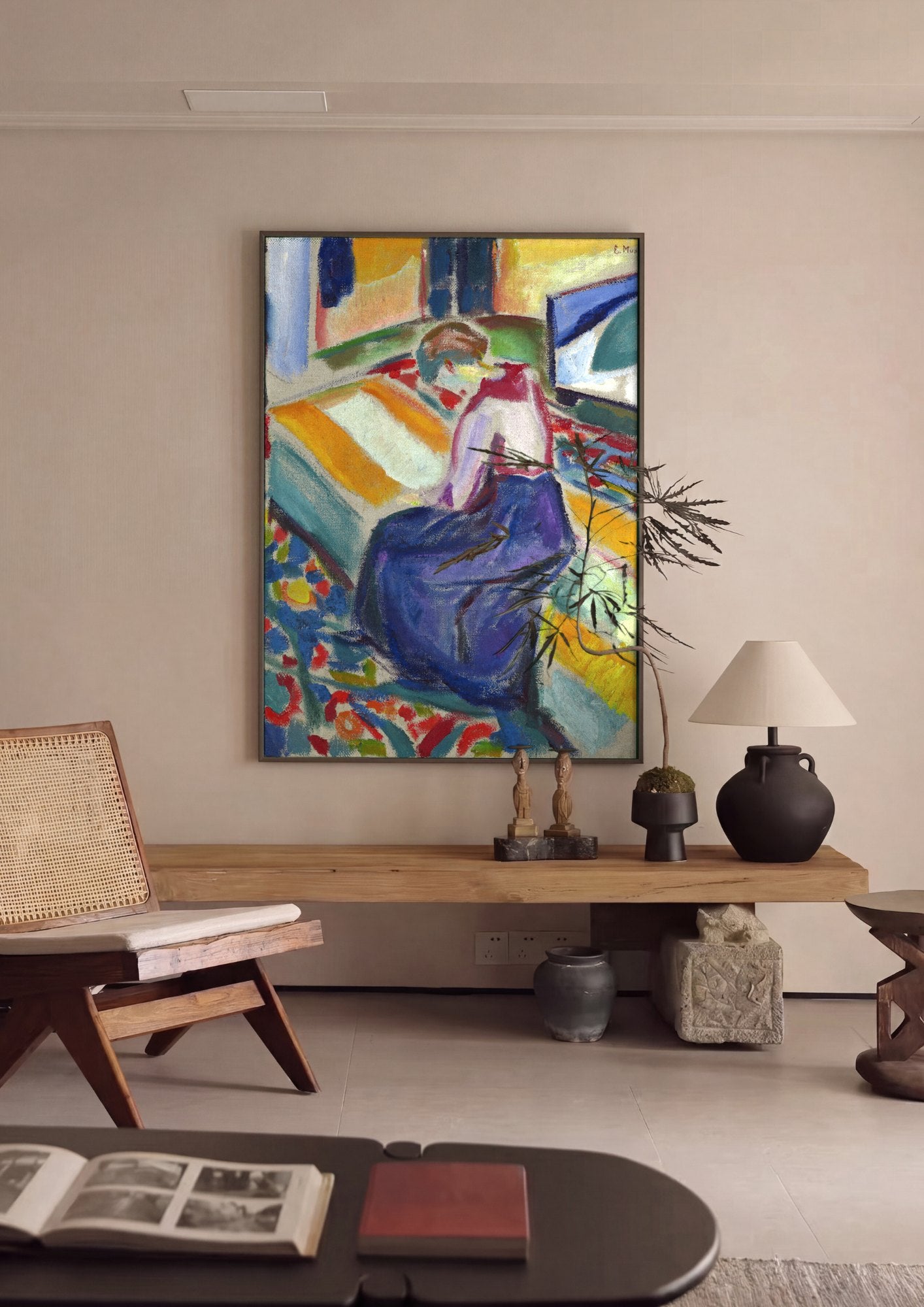 Quadro Decorativo A Mesa de Costura - Edvard Munch | quadro emoldurado na parede