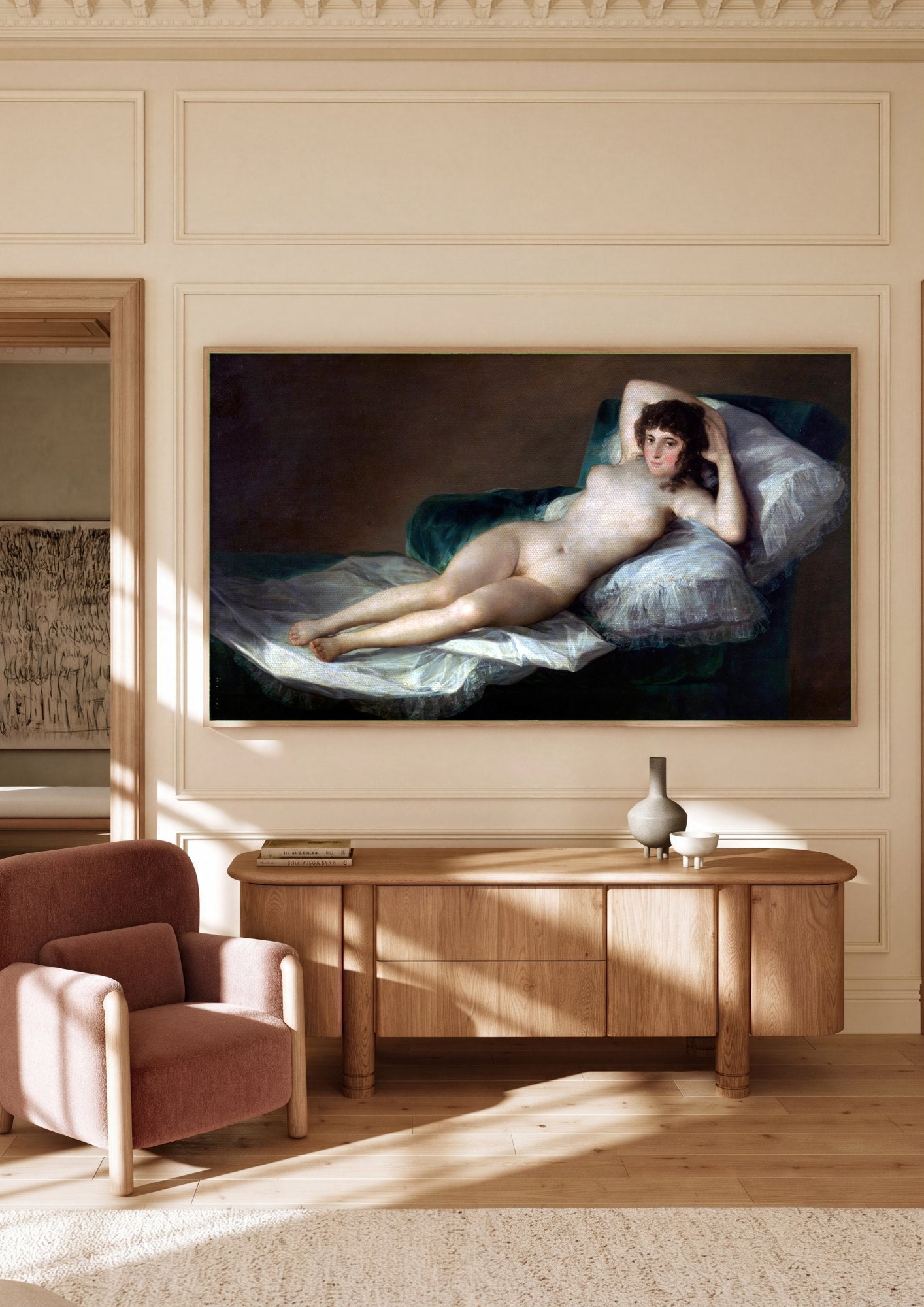 Quadro Decorativo A Maja Nua - Goya | quadro emoldurado na parede