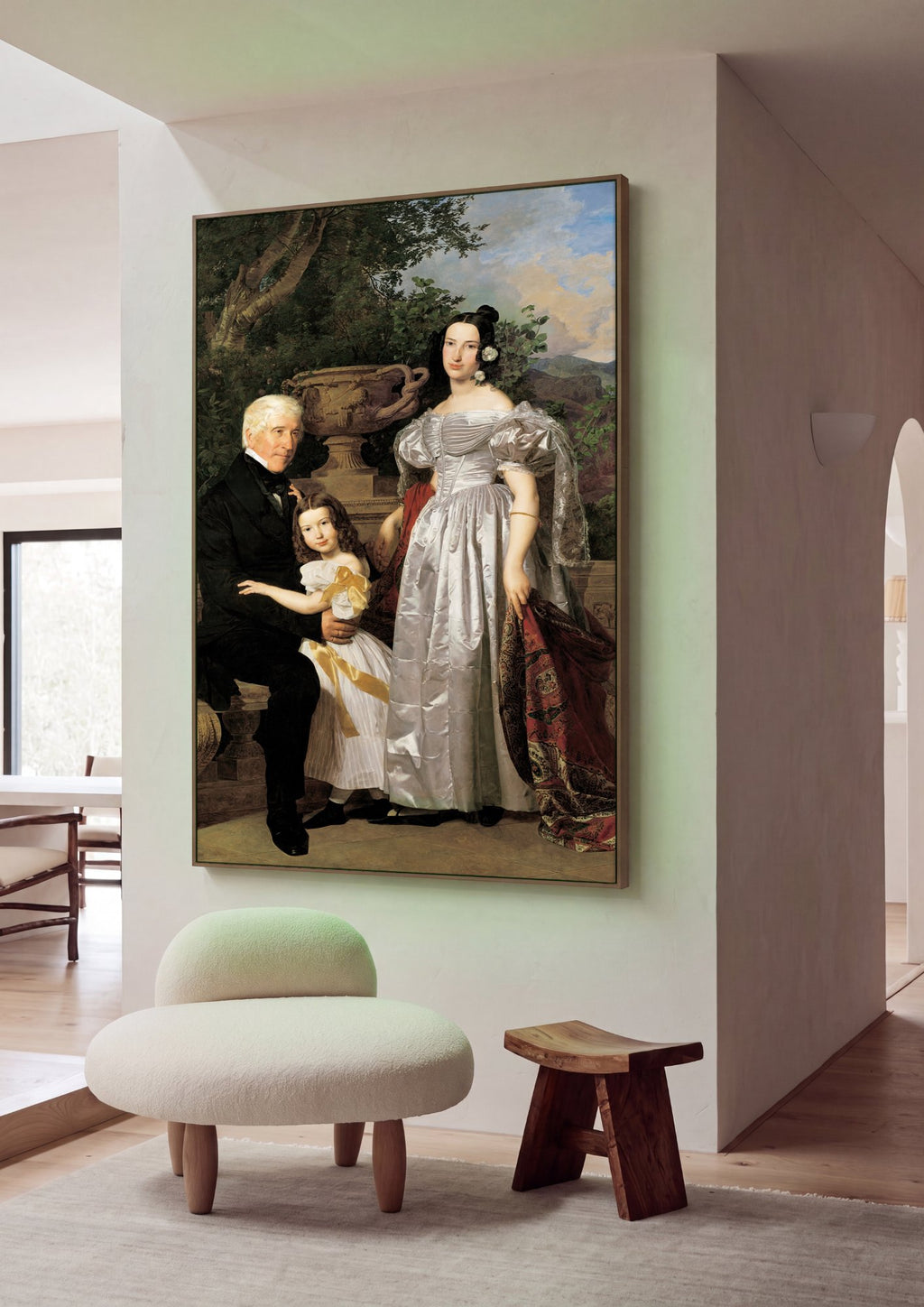 Quadro Decorativo A Família do Artista - Ferdinand Georg Waldmüller em ambiente decorado