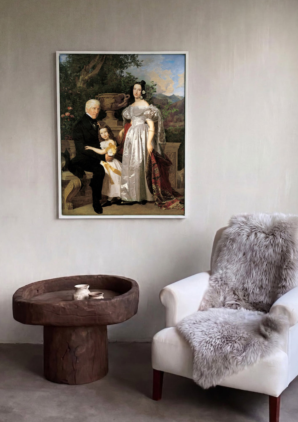 Quadro Decorativo A Família do Artista - Ferdinand Georg Waldmüller em ambiente decorado