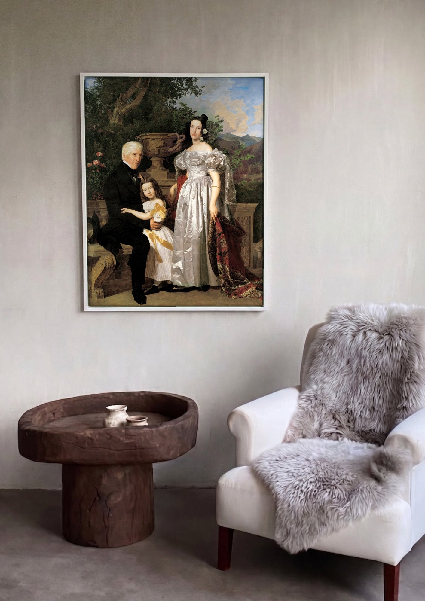Quadro Decorativo A Família do Artista - Ferdinand Georg Waldmüller em ambiente decorado