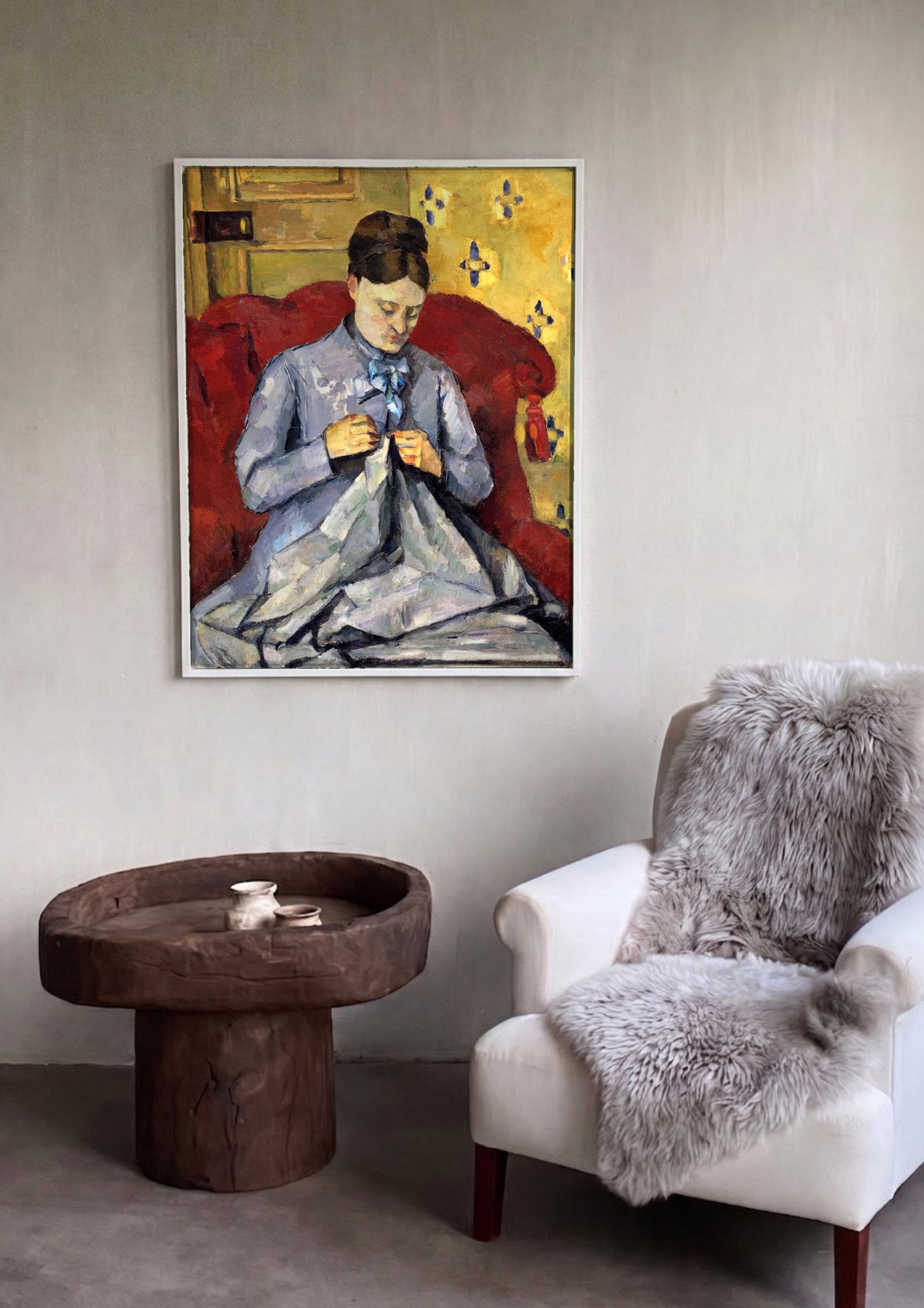 Quadro Decorativo A Costureira - Paul Cézanne | quadro emoldurado na parede