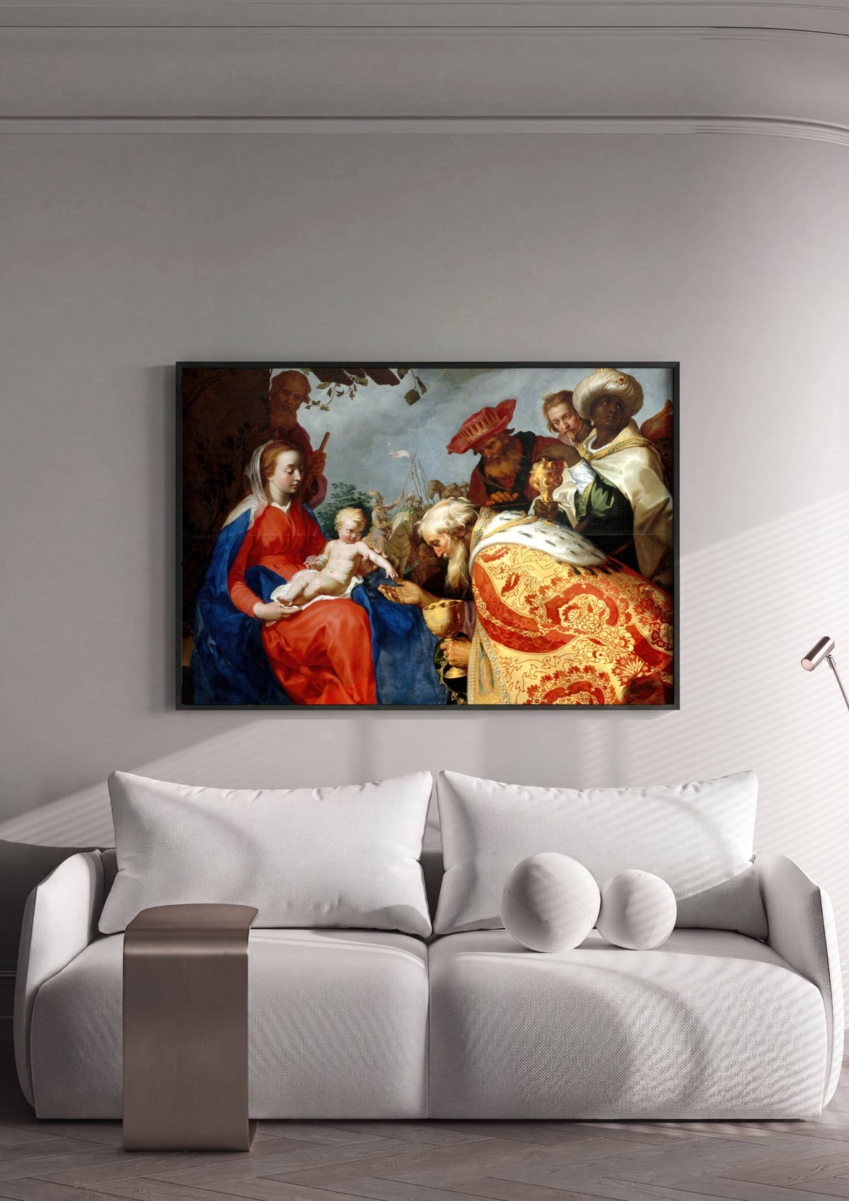 Quadro Decorativo A Adoração dos Magos - Abraham Bloemaert | quadro emoldurado na parede