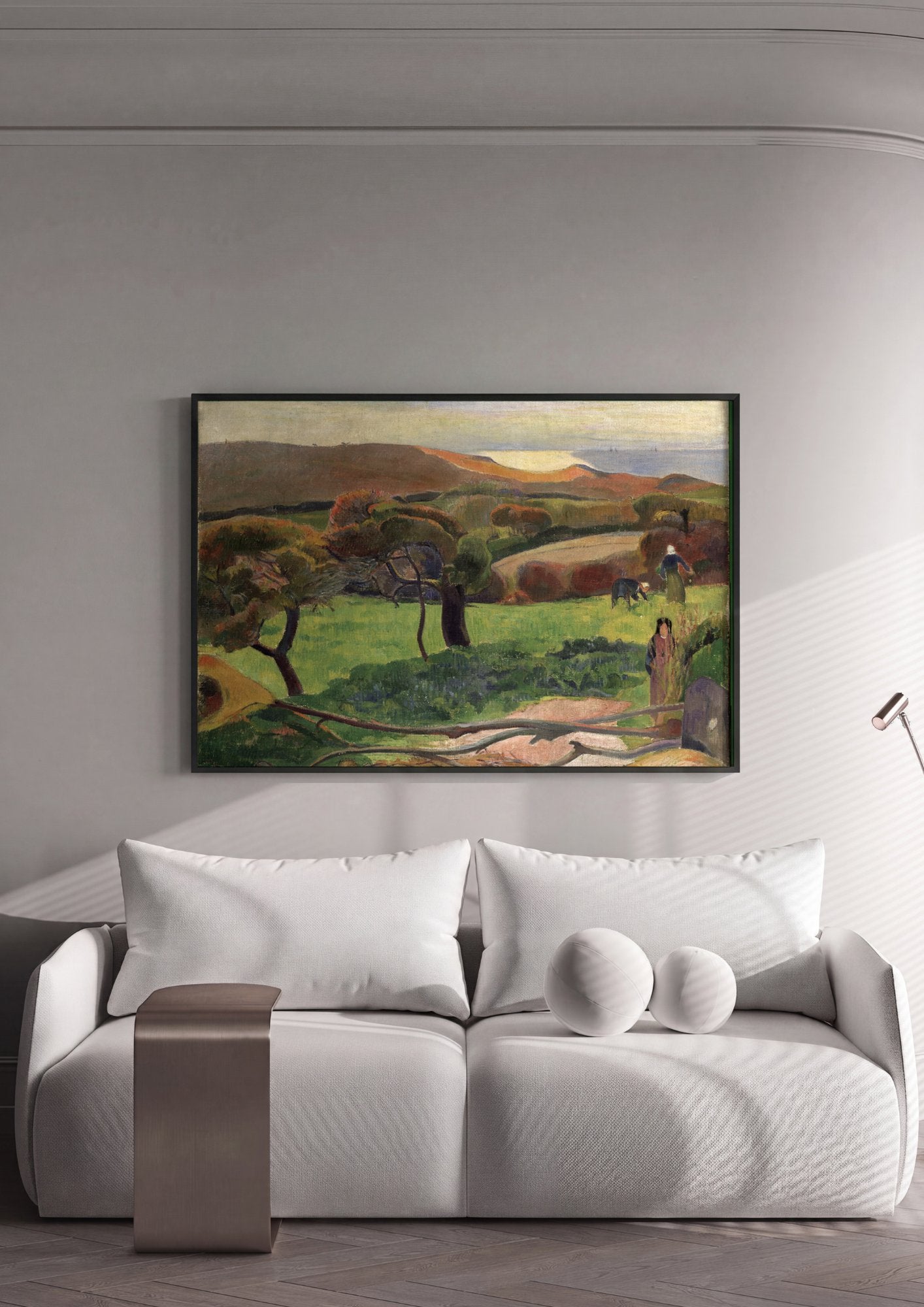 Quadro Decorativo Paisagem na Bretanha - Gauguin em ambiente decorado