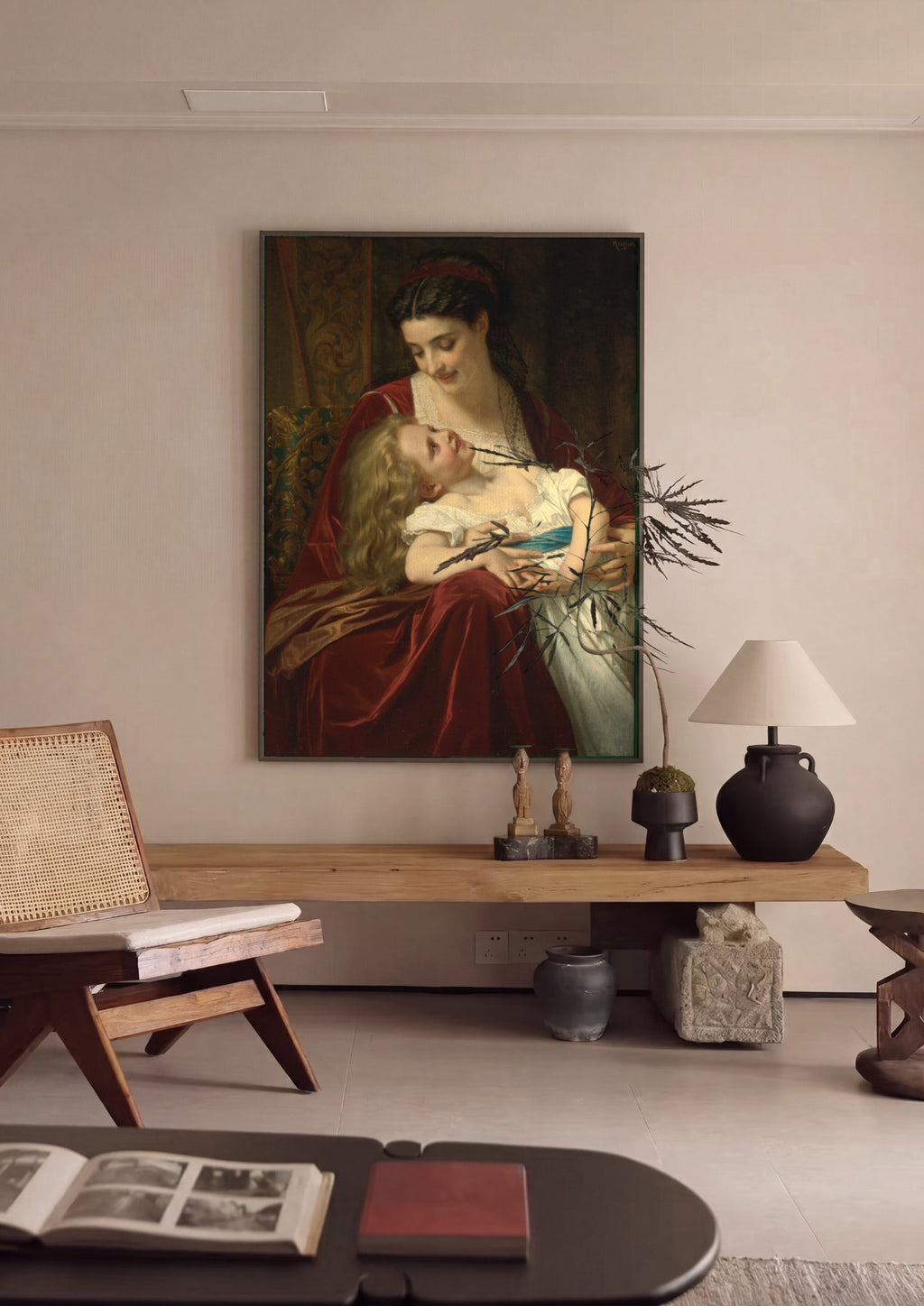Quadro Decorativo Maternidade Afetuosa - Hugues Merle em ambiente decorado