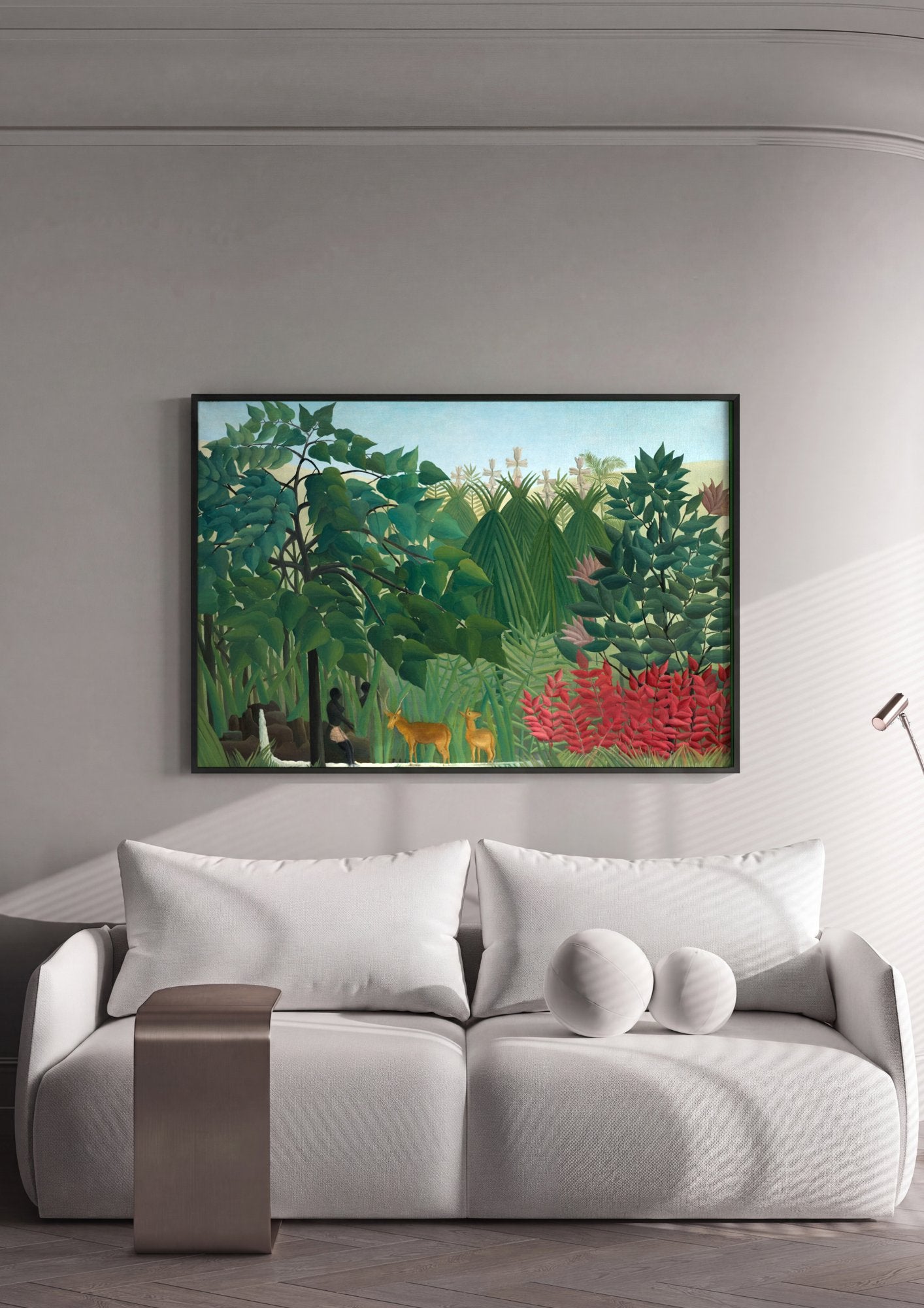 Quadro Decorativo A Floresta Encantada - Henri Rousseau em ambiente decorado
