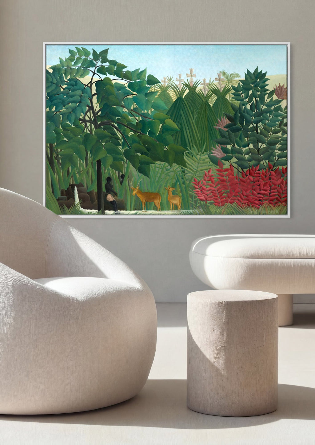 Quadro Decorativo A Floresta Encantada - Henri Rousseau em ambiente decorado
