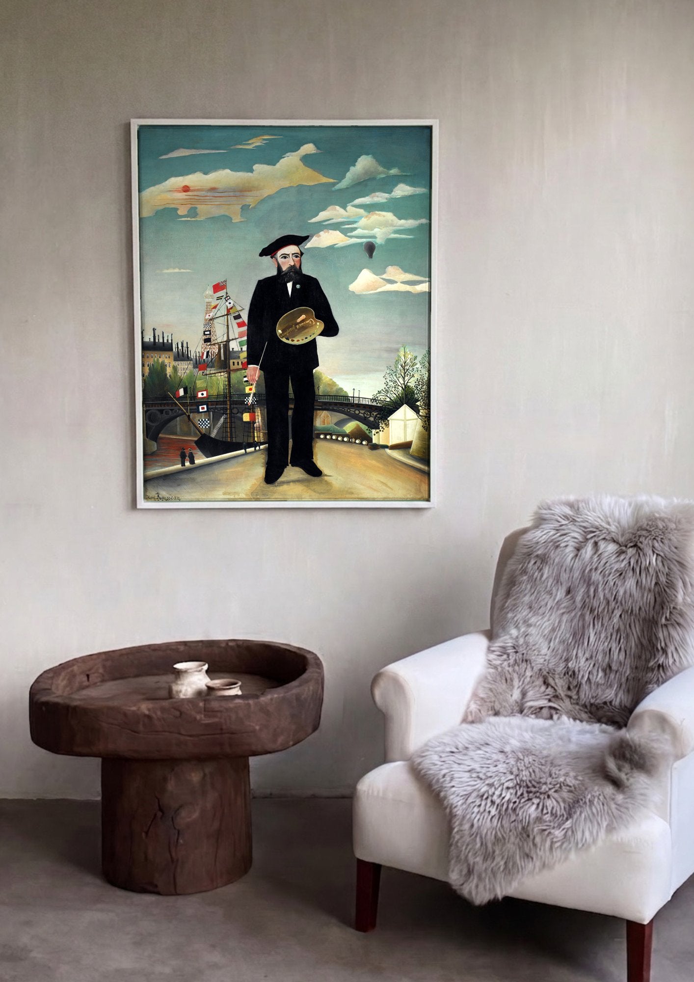 Quadro Decorativo O Retrato do Artista - Henri Rousseau em ambiente decorado