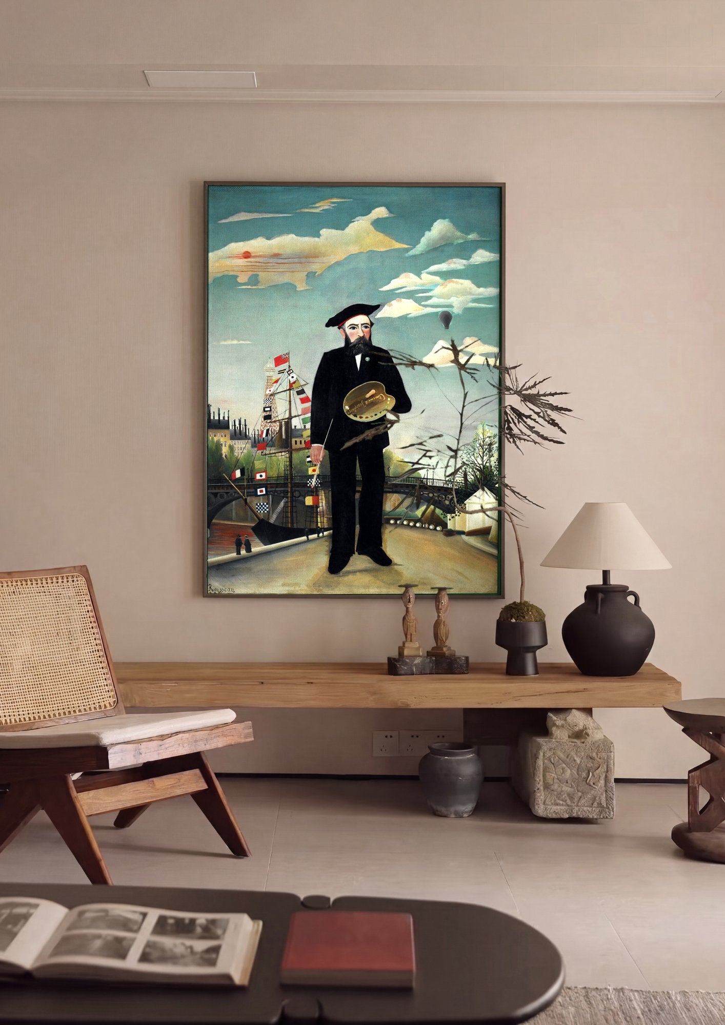 Quadro Decorativo O Retrato do Artista - Henri Rousseau em ambiente decorado