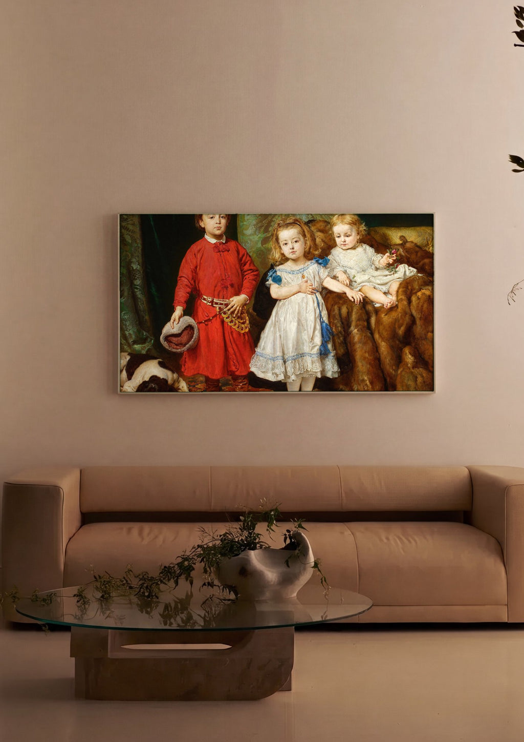 Quadro Decorativo Os Filhos do Artista - Jan Matejko em ambiente decorado
