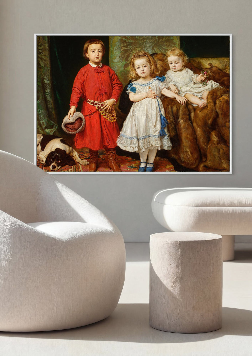 Quadro Decorativo Os Filhos do Artista - Jan Matejko em ambiente decorado