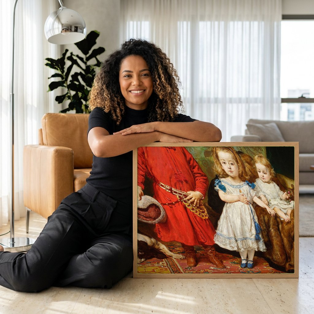 Quadro Decorativo Os Filhos do Artista - Jan Matejko com modelo em ambiente