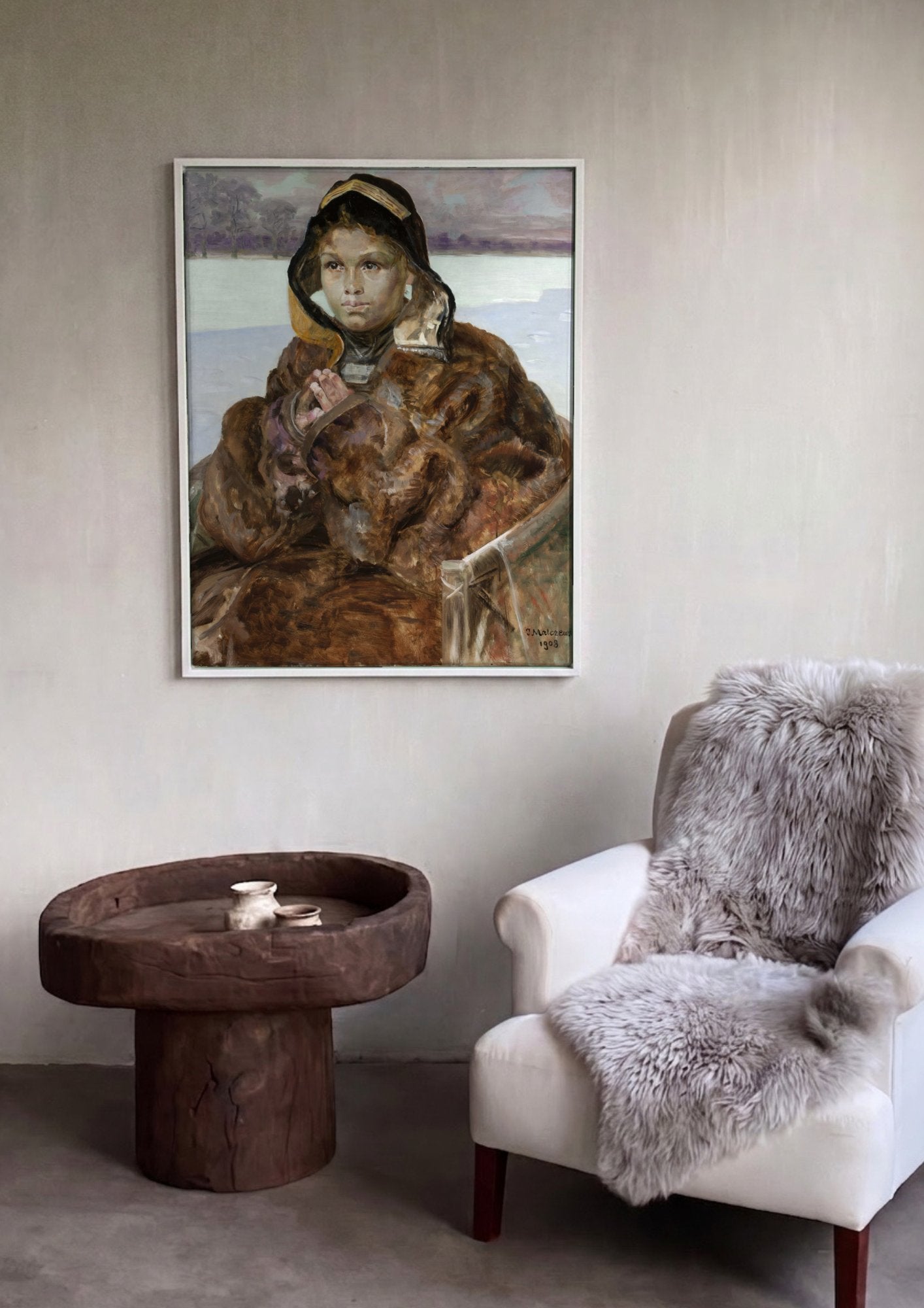 Quadro Decorativo A Pequena Patinadora - Jacek Malczewski em ambiente decorado