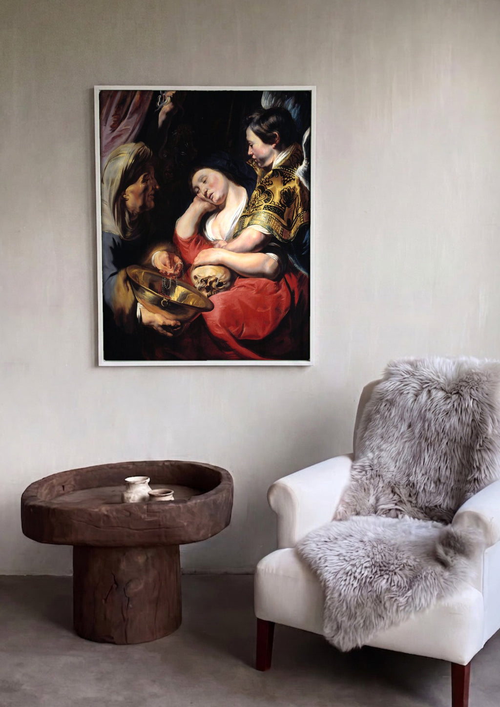 Quadro Decorativo A Penitente Madalena - Jacob Jordaens em ambiente decorado