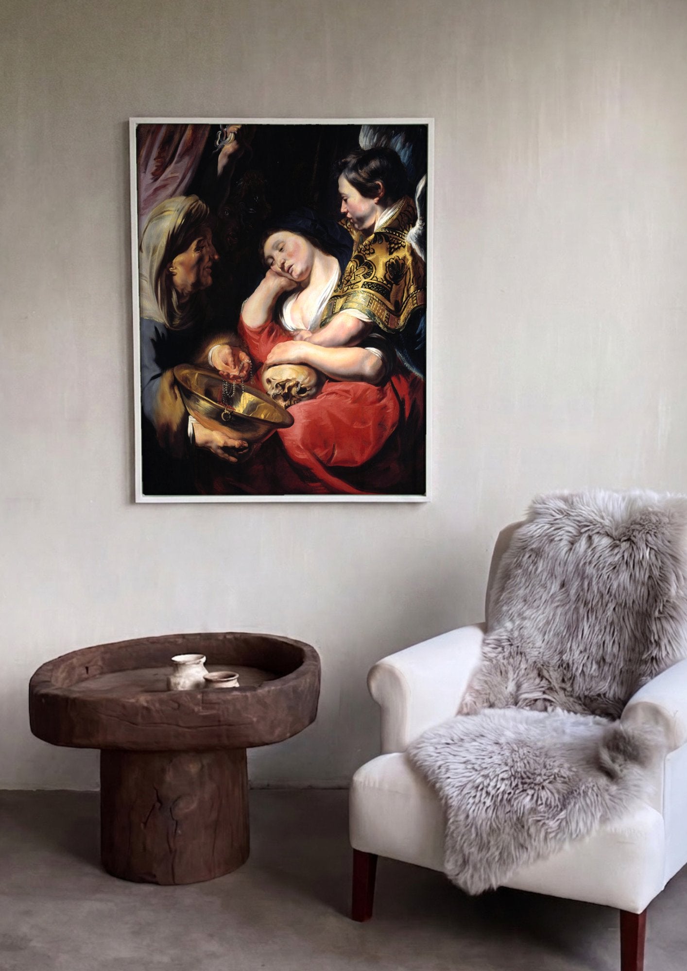 Quadro Decorativo A Penitente Madalena - Jacob Jordaens em ambiente decorado