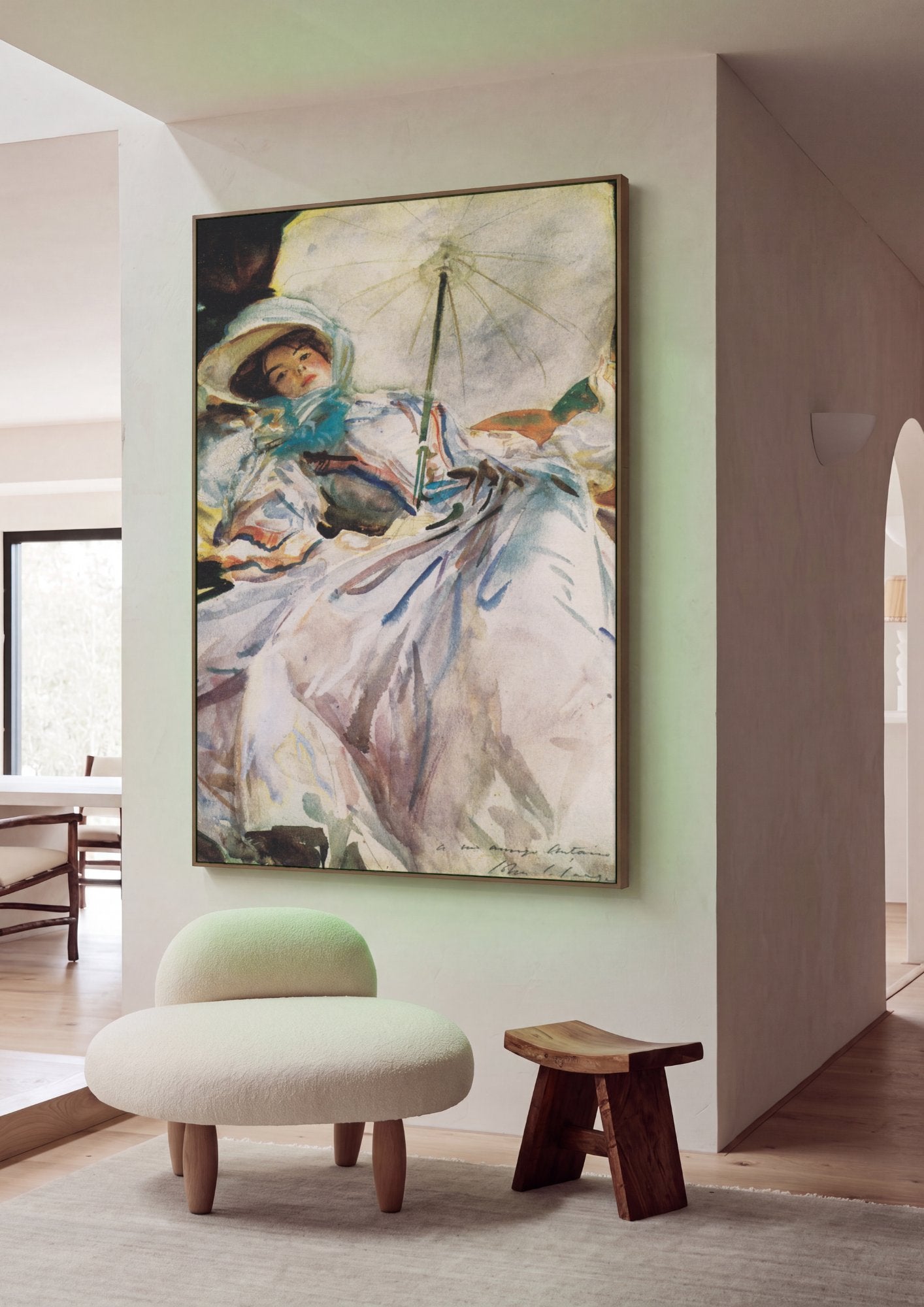 Quadro Decorativo A Dama com Sombrinha - John Singer Sargent em ambiente decorado