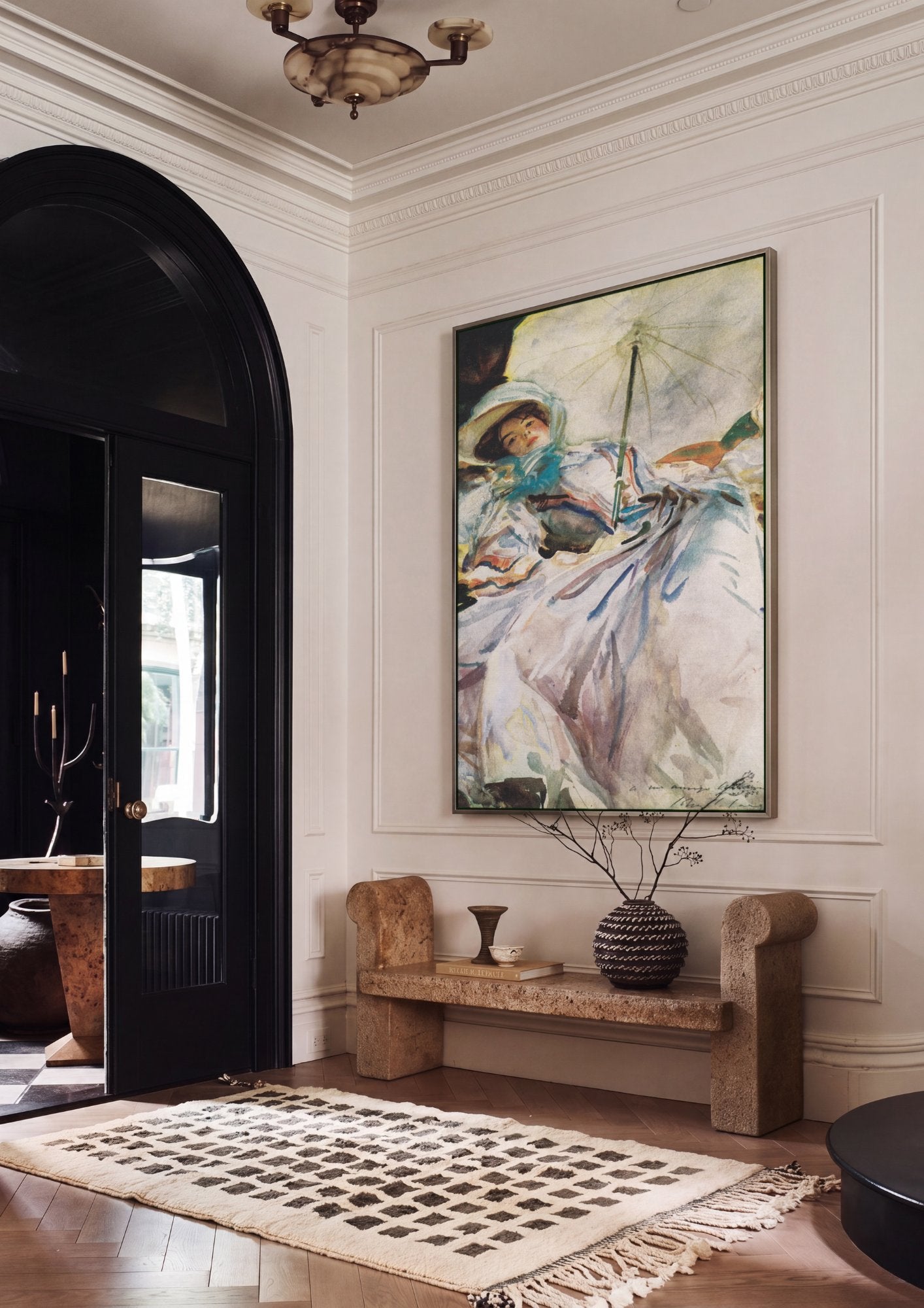 Quadro Decorativo A Dama com Sombrinha - John Singer Sargent em ambiente decorado