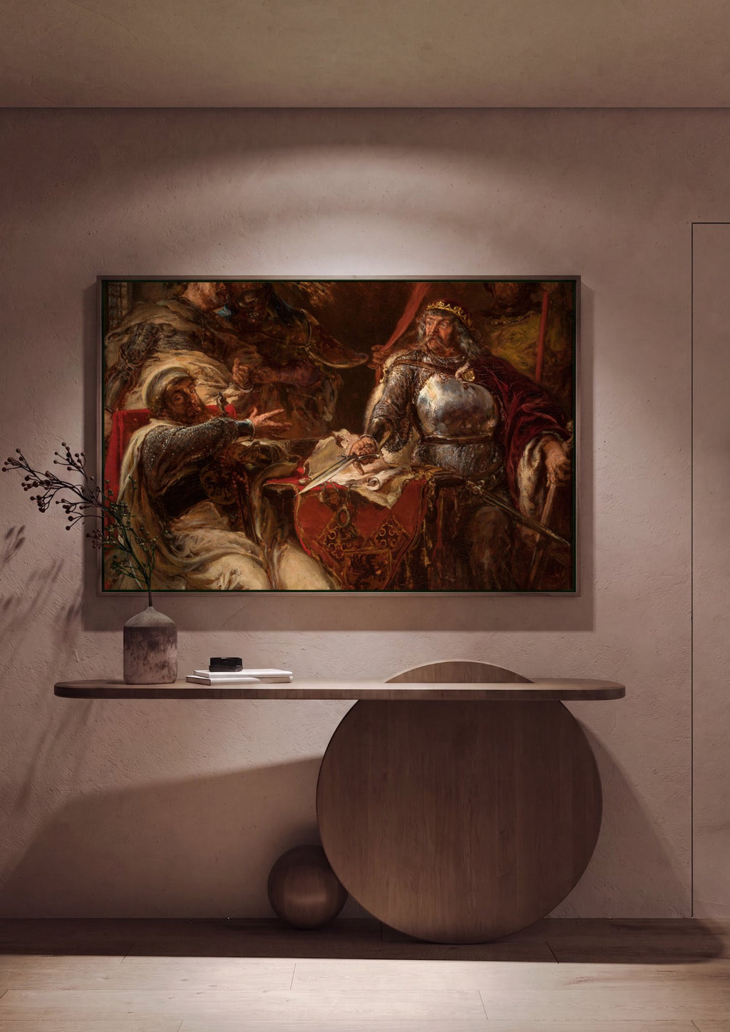 Quadro Decorativo A História Recontada - Jan Matejko em ambiente decorado