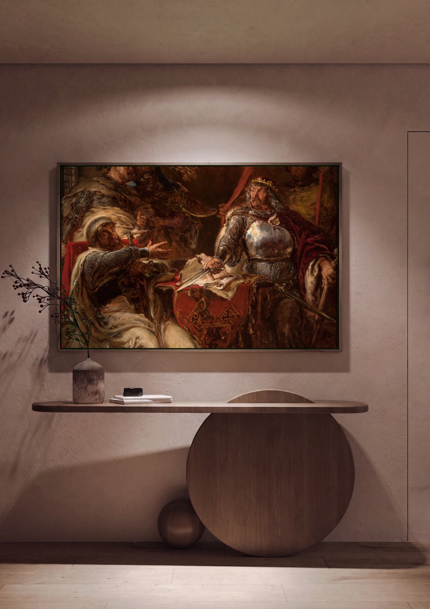 Quadro Decorativo A História Recontada - Jan Matejko em ambiente decorado