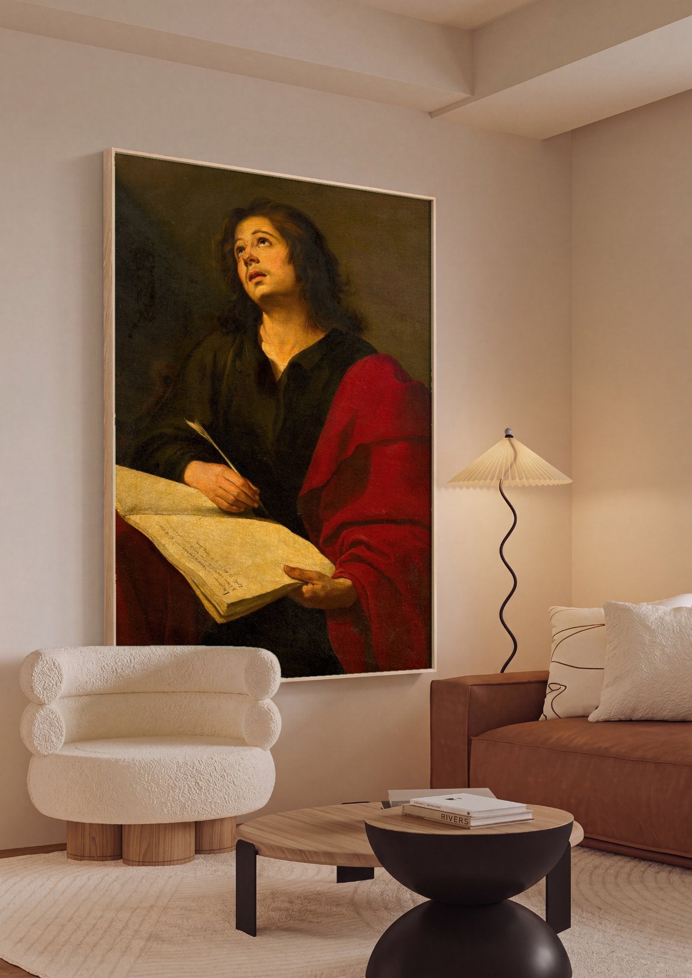 Quadro Decorativo São João Evangelista - Murillo em ambiente decorado