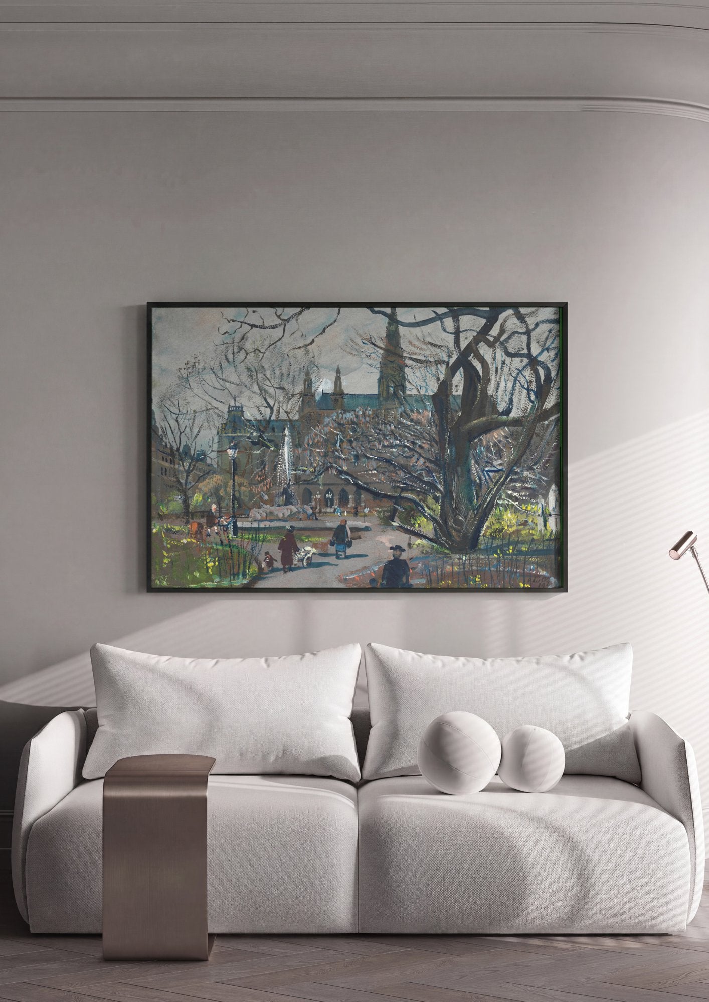 Quadro Decorativo Cena Urbana em Viena - Oskar Laske em ambiente decorado