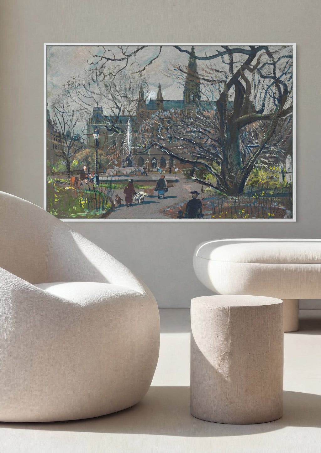 Quadro Decorativo Cena Urbana em Viena - Oskar Laske em ambiente decorado