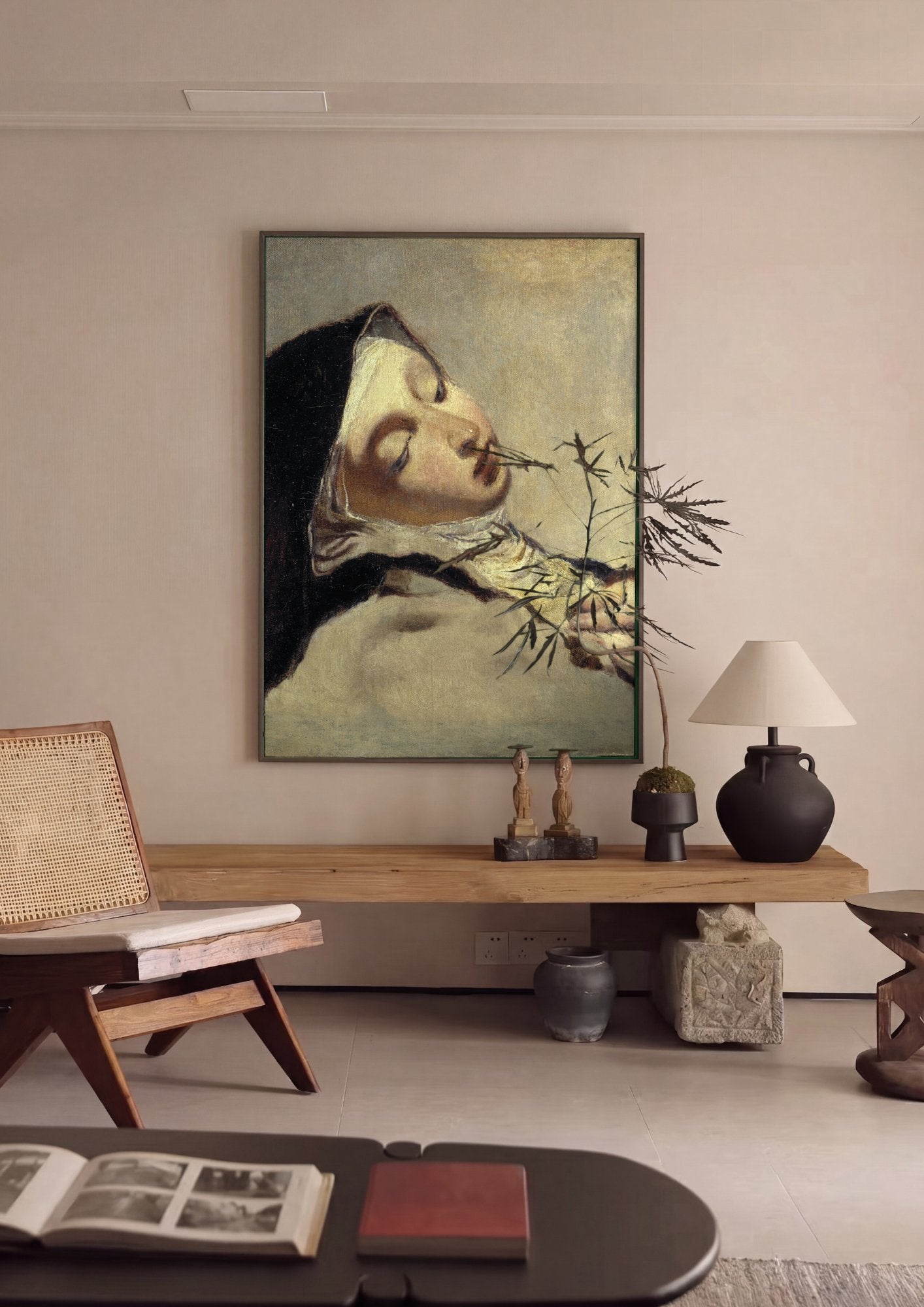 Quadro Decorativo A Morte de Cleópatra - Piazzetta em ambiente decorado