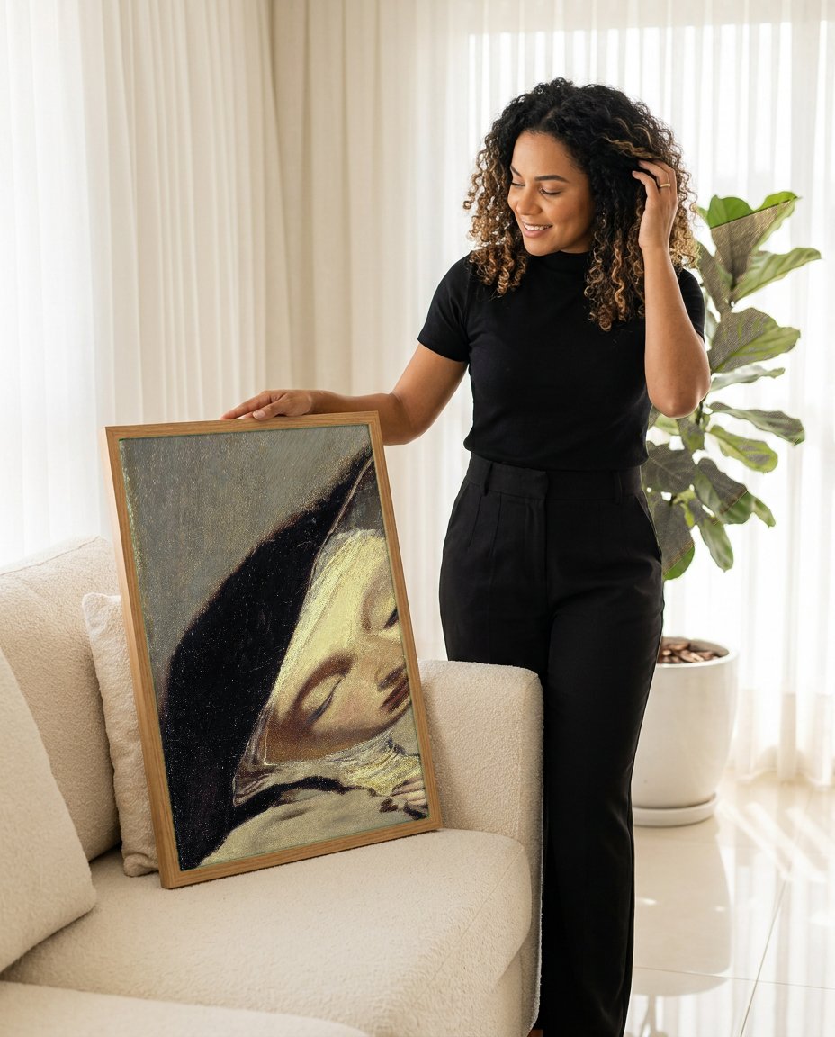 Quadro Decorativo A Morte de Cleópatra - Piazzetta com modelo em ambiente