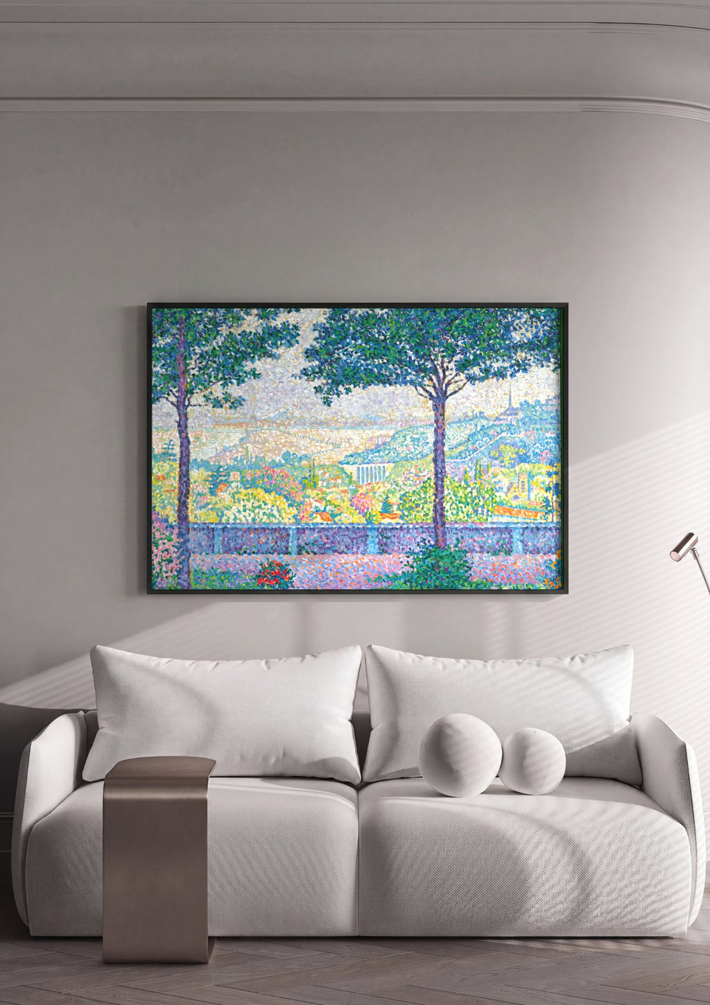 Quadro Decorativo Paisagem Pontilhista - Paul Signac em ambiente decorado