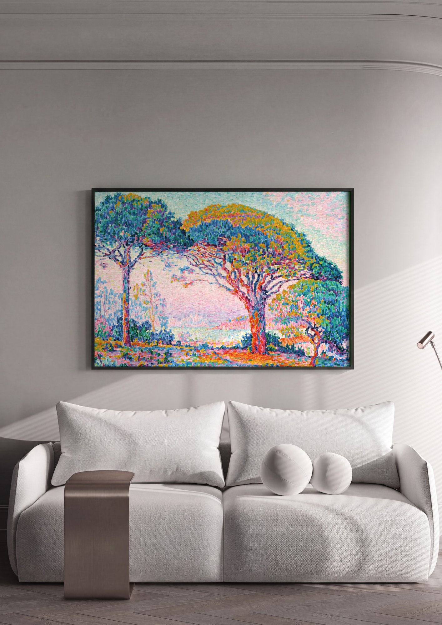 Quadro Decorativo Paisagem Pontilhista - Paul Signac em ambiente decorado