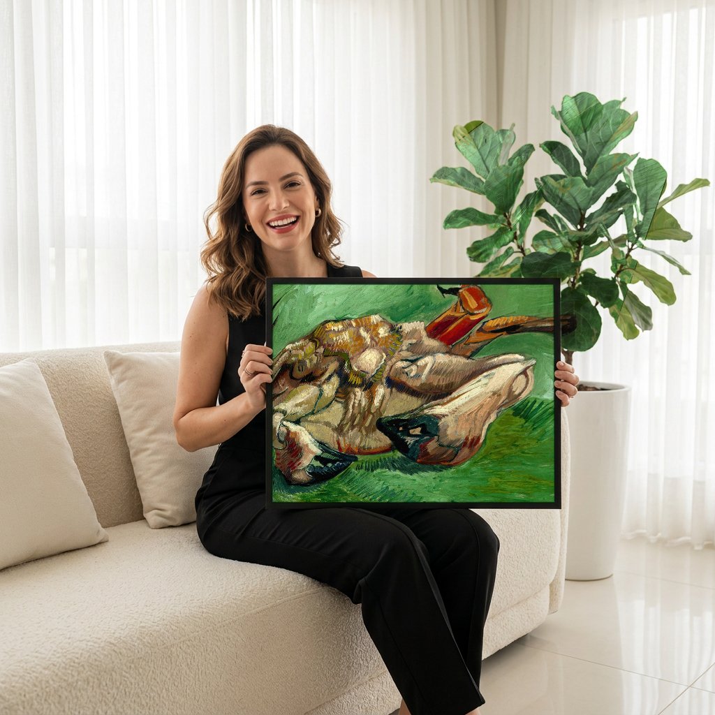 Quadro Decorativo Caranguejo de Cabeça para Baixo - Van Gogh com modelo em ambiente