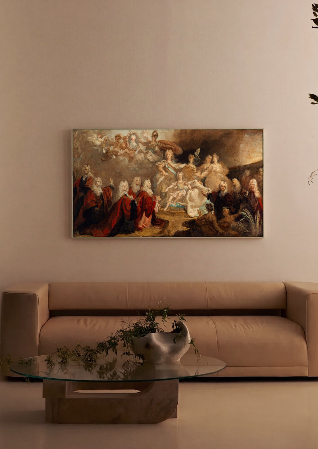 Quadro Decorativo A Rainha e a Família Real - Nicolas de Largillière em ambiente decorado