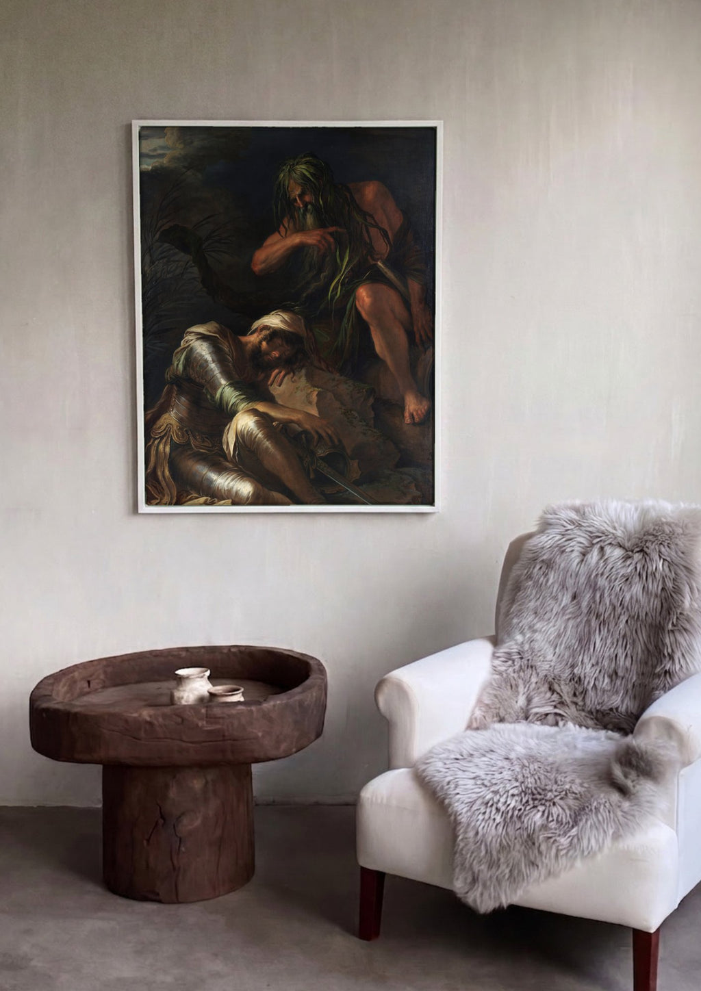 Quadro Decorativo A Poesia e a Pintura - Salvator Rosa em ambiente decorado