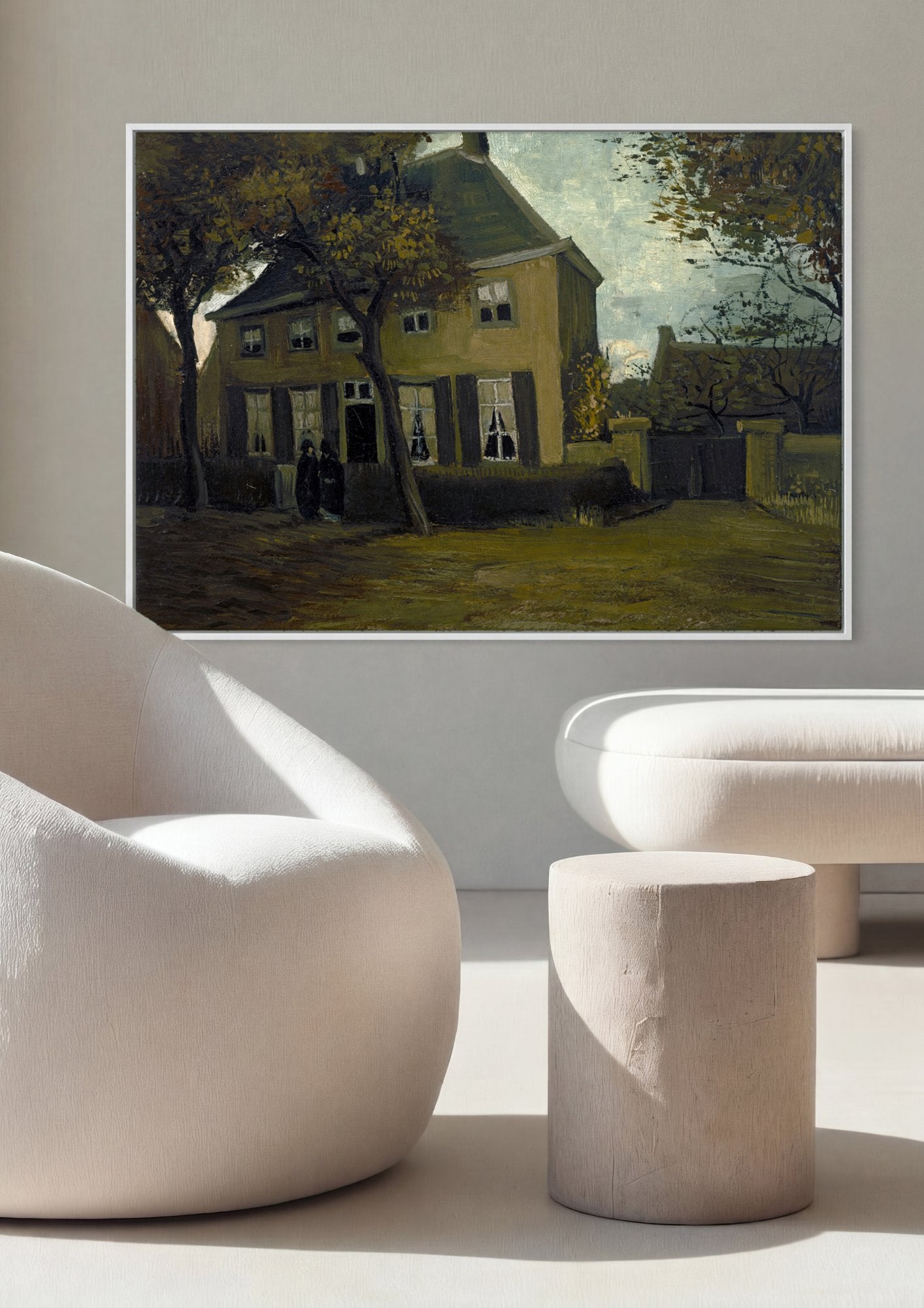 Quadro Decorativo A Casa Amarela (A Rua) - Van Gogh em ambiente decorado